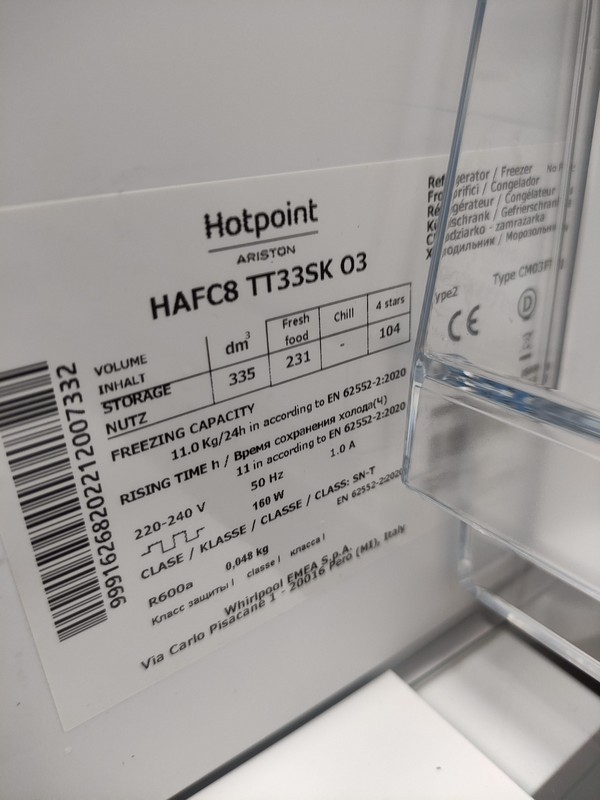 Frižider Hotpoint Ariston HAFC8 TT33SK O3, 191cm.