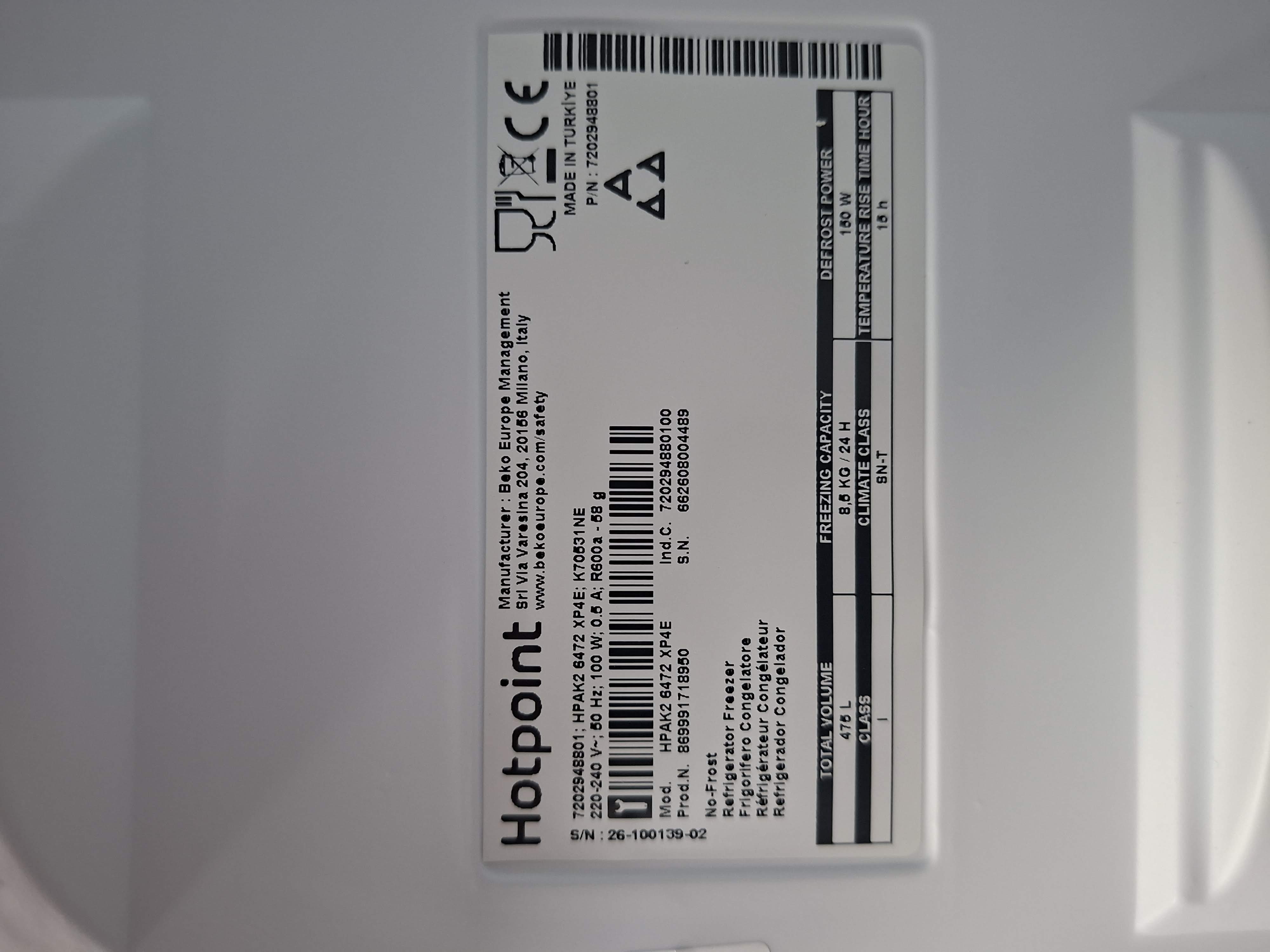 Frižider Hotpoint HPAK2 6472 XP4E, 70cm