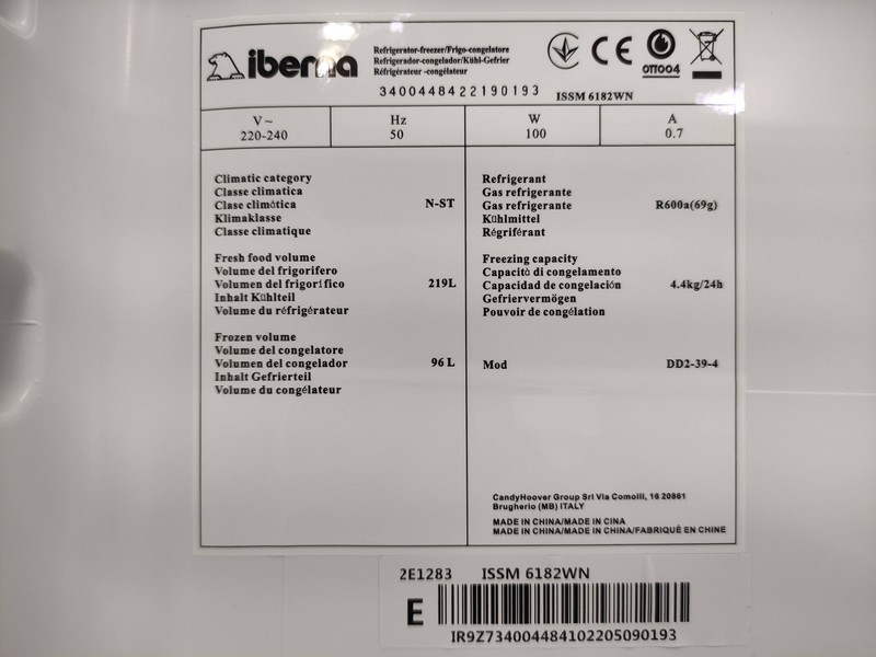 Frižider Iberna ISSM 6182WN , 186 cm.
