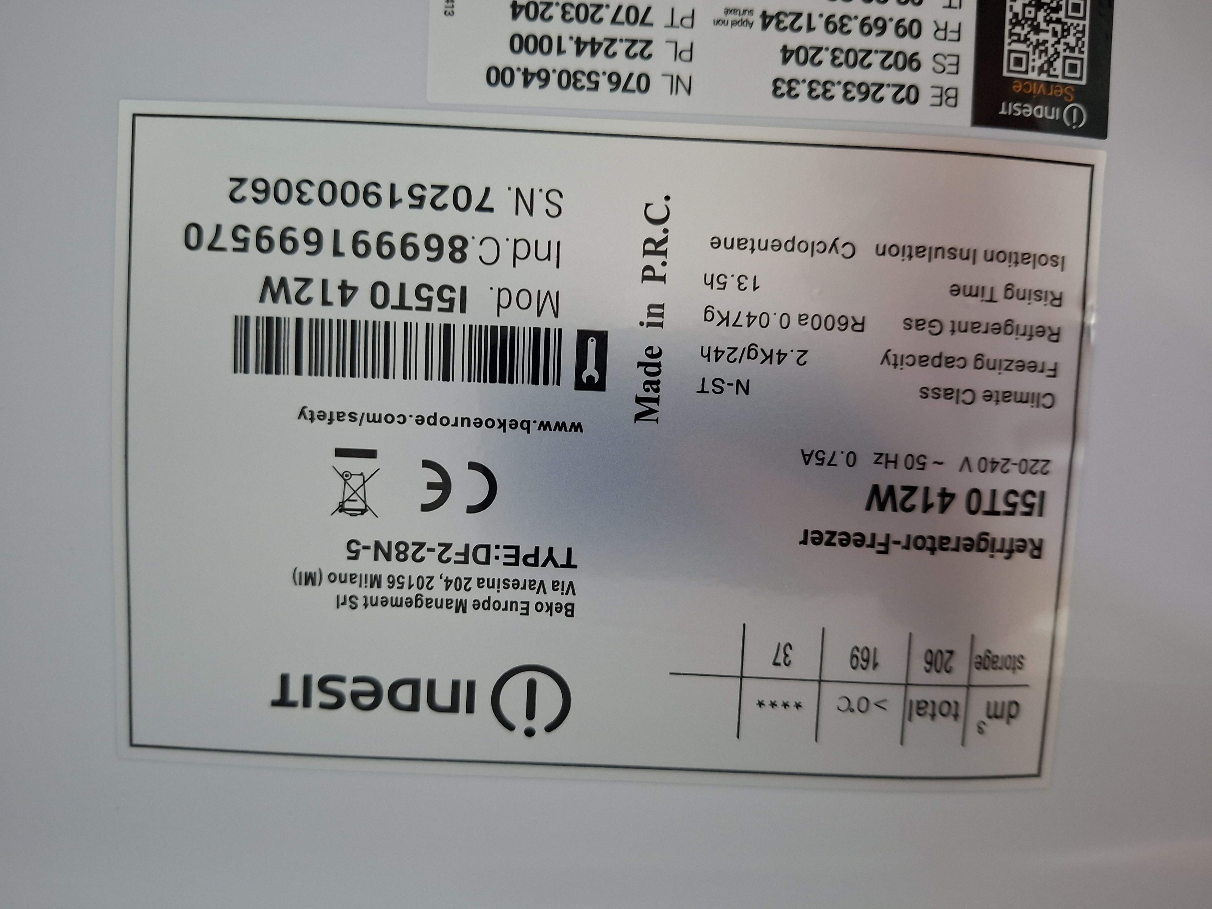 Frižider Indesit  I55T0 412W , 143 cm.