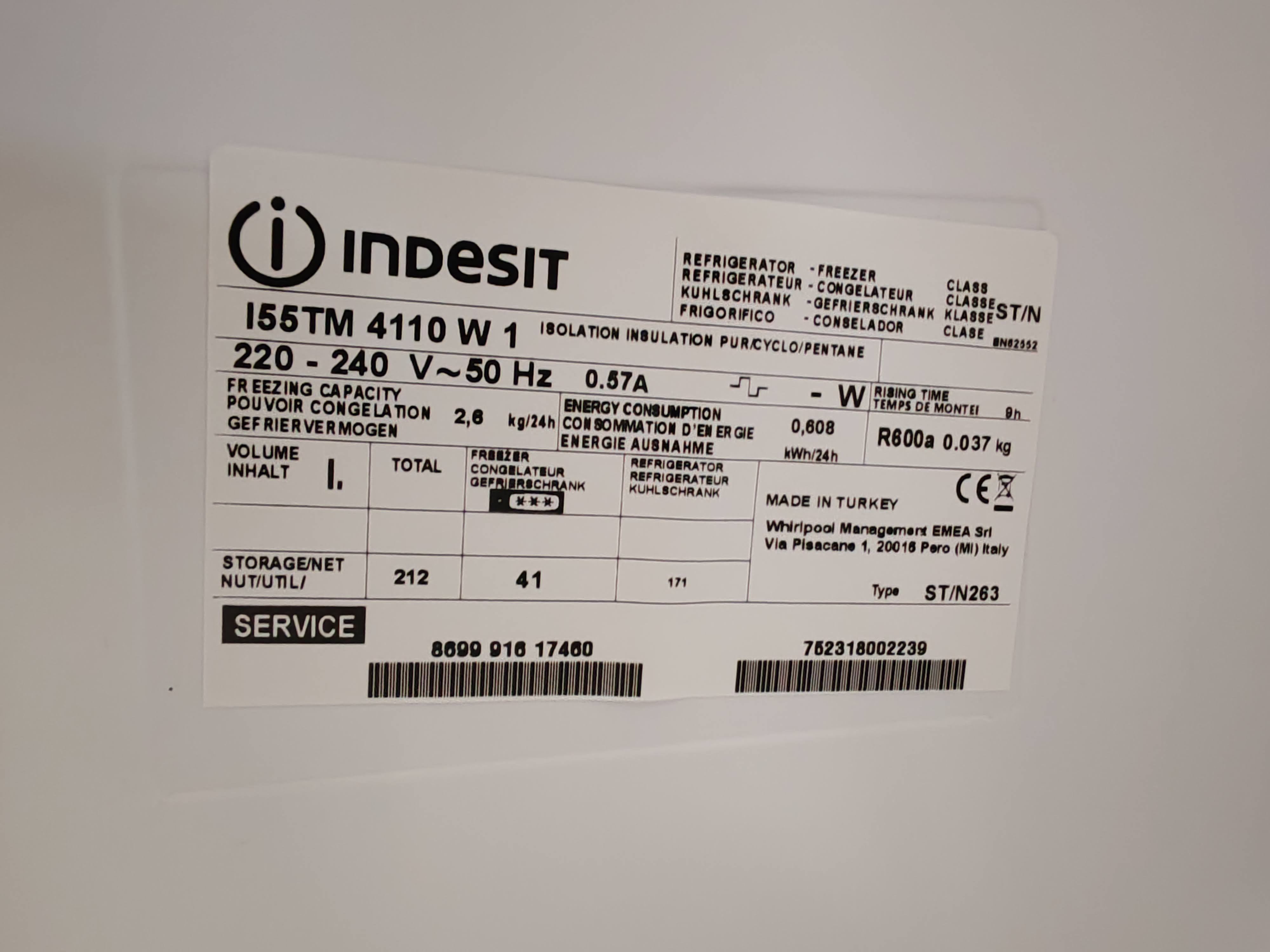Frižider Indesit I55TM 4110 W 1, 144cm