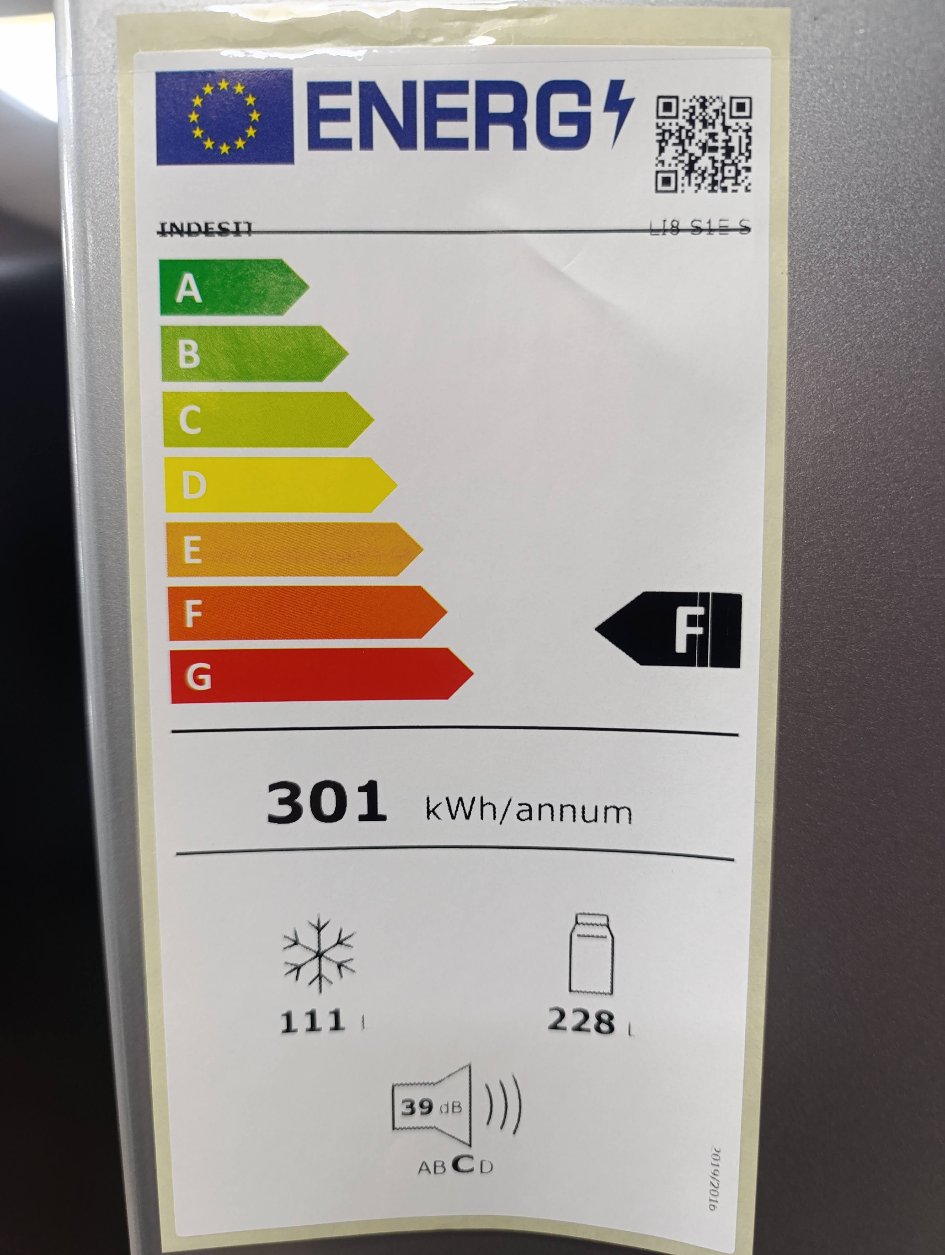 Frižider Indesit LI8 S1E S, 189 cm