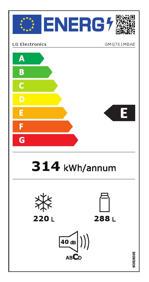 Frižider LG GMG761MBAE, 84cm