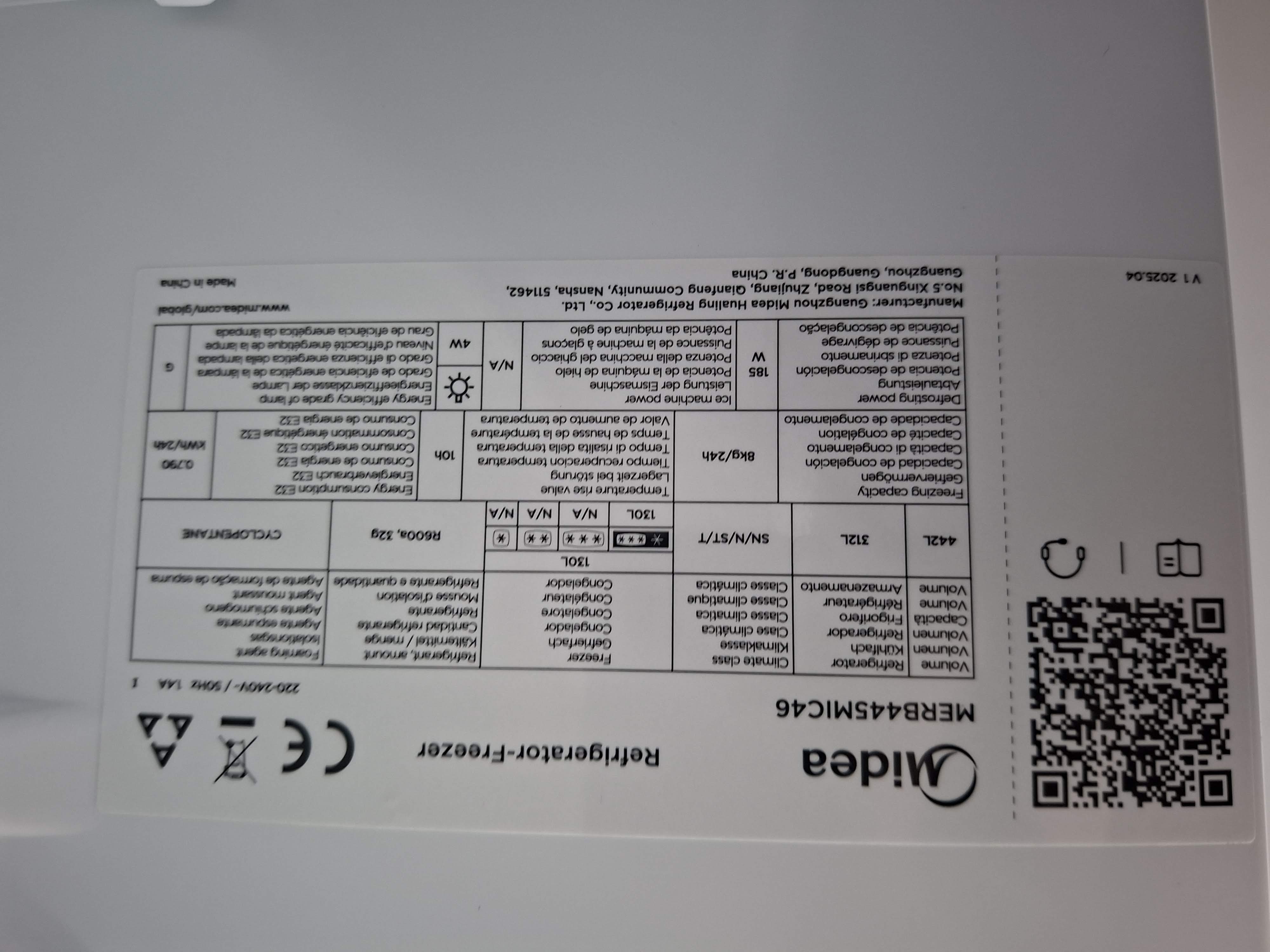 Frižider Midea MERB445MIC46 , 201 cm.