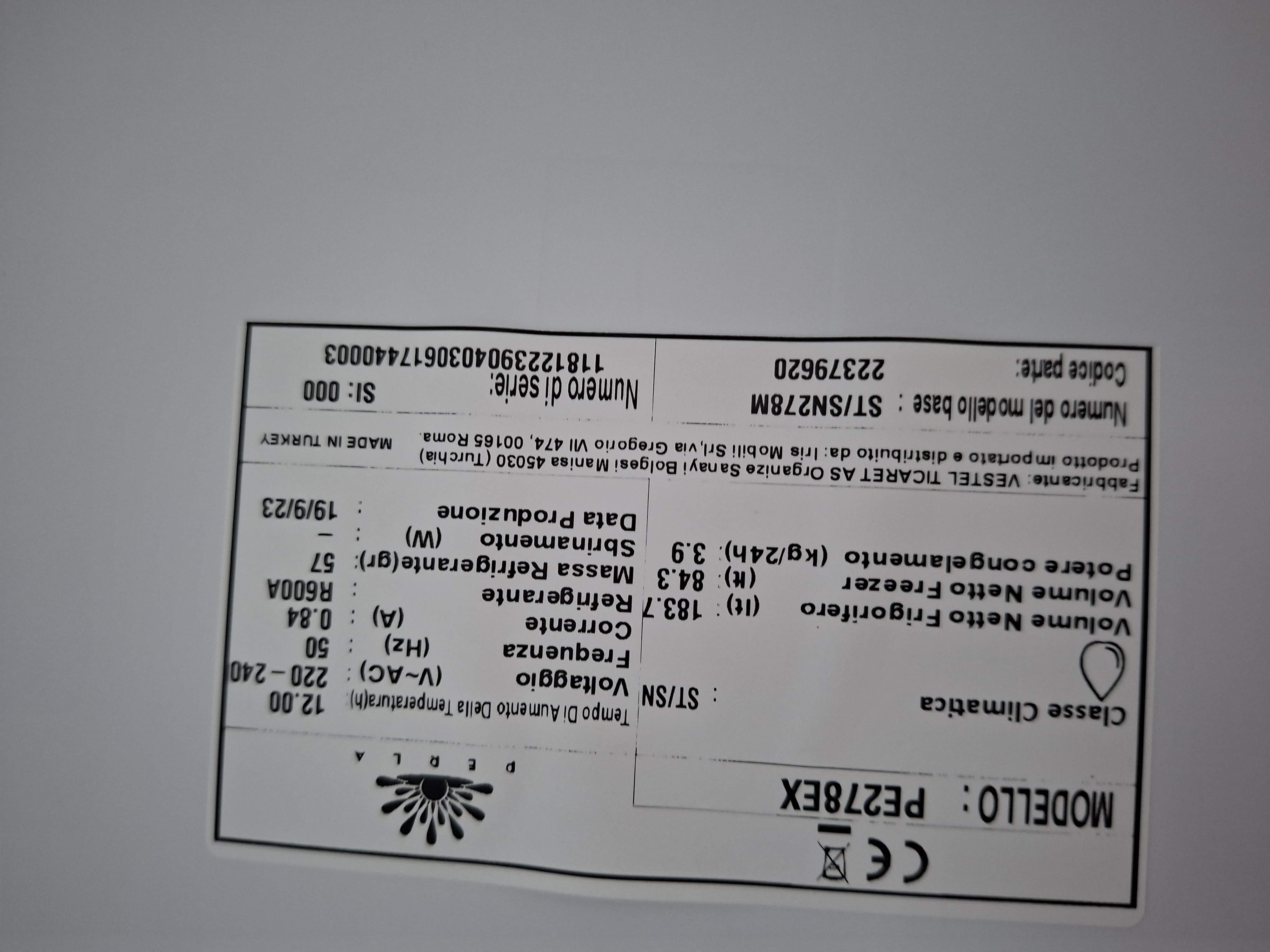 Frižider Perla PE278EX , 170 cm.