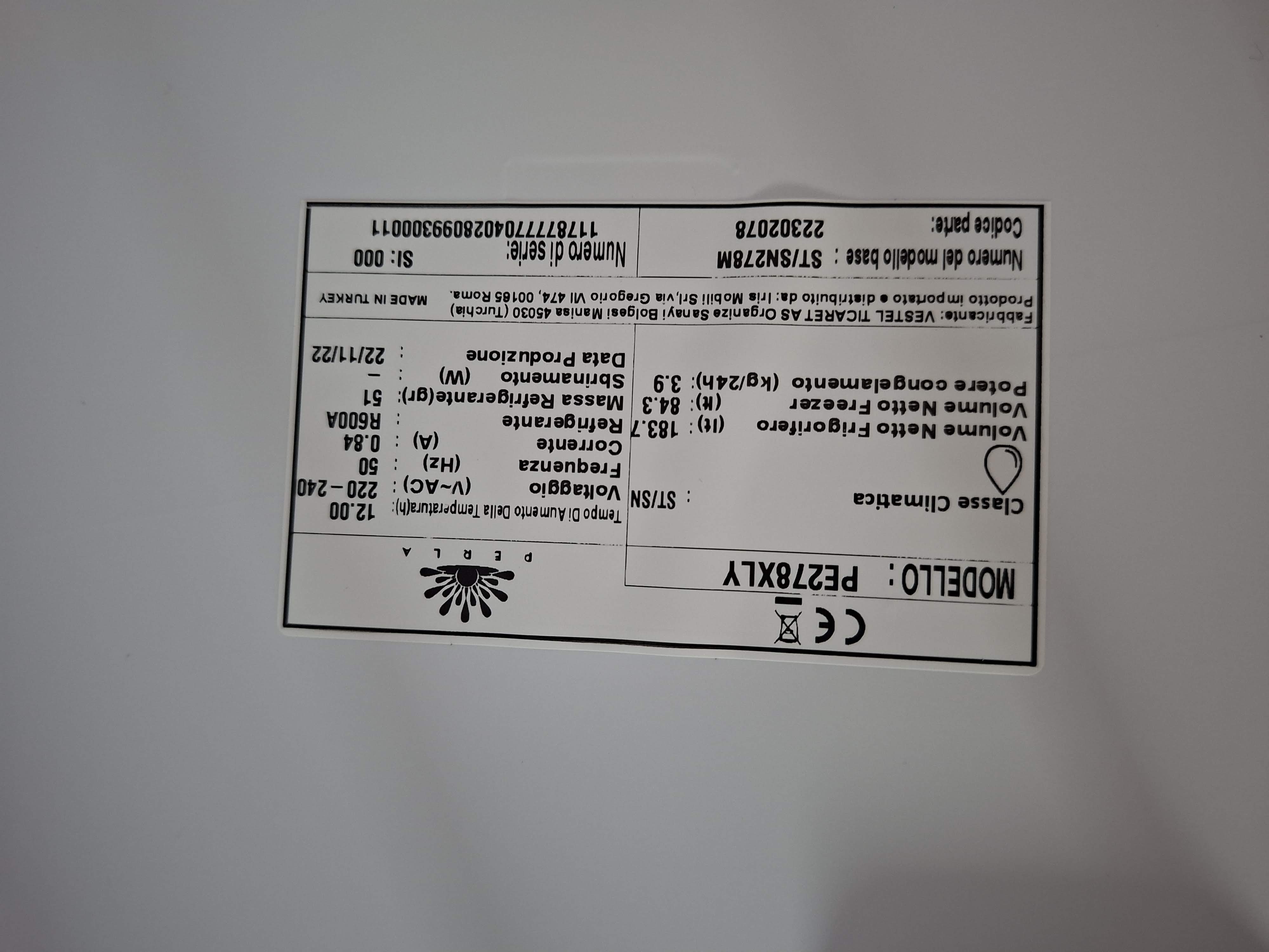 Frižider Perla PE278XLY , 170 cm.