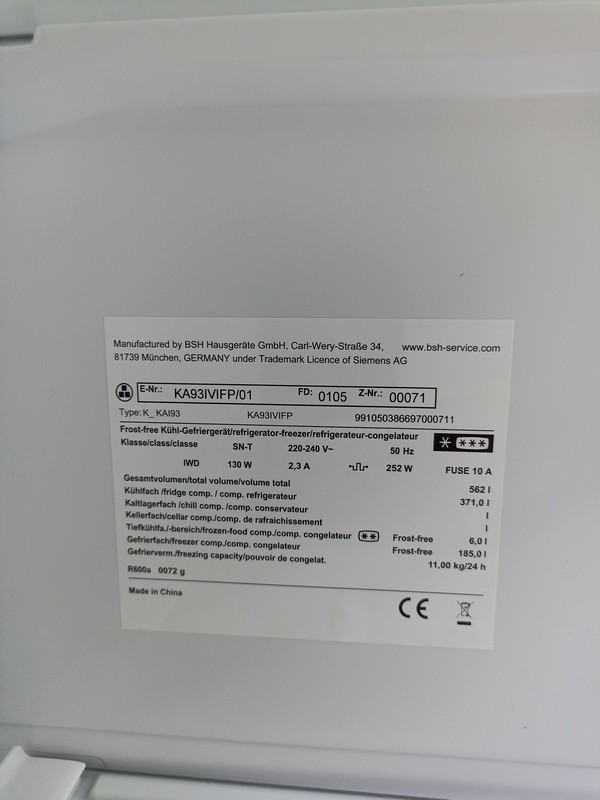 Frižider SIEMENS KA93IVIFP , Side by Side