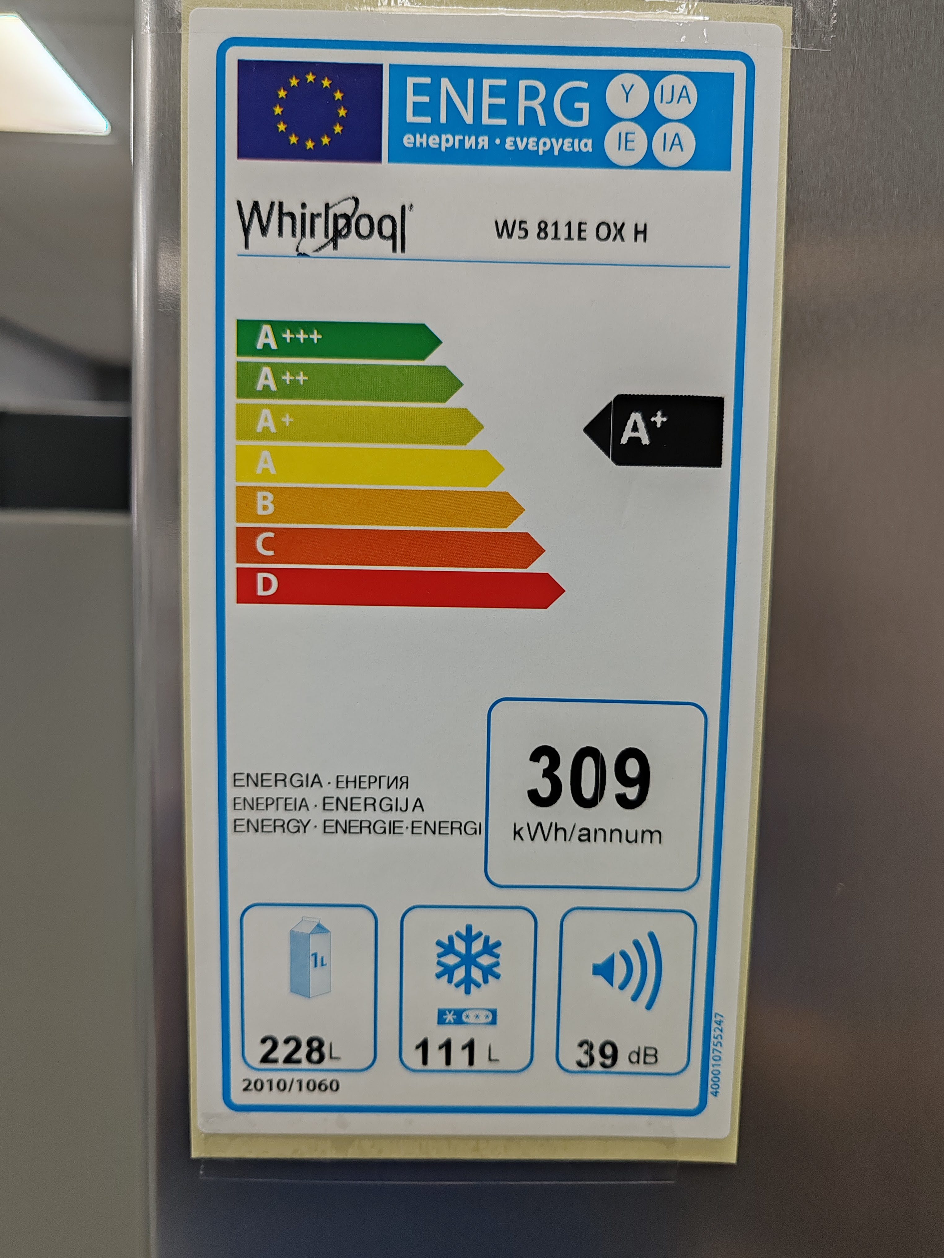 Frižider Whirlpool W5 811E OX , 189 cm.