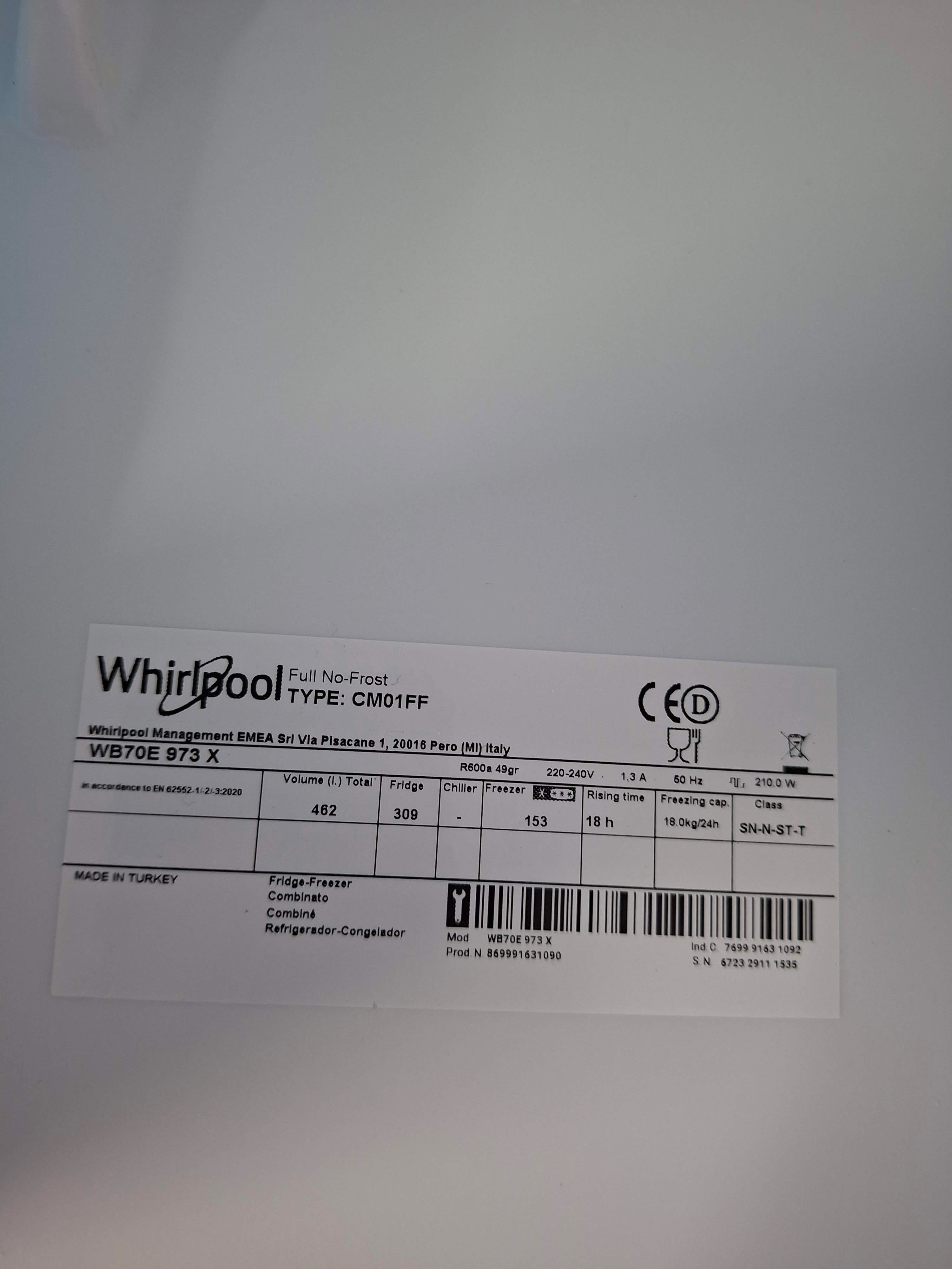 Frižider Whirlpool WB70E 973 X , 70 cm.