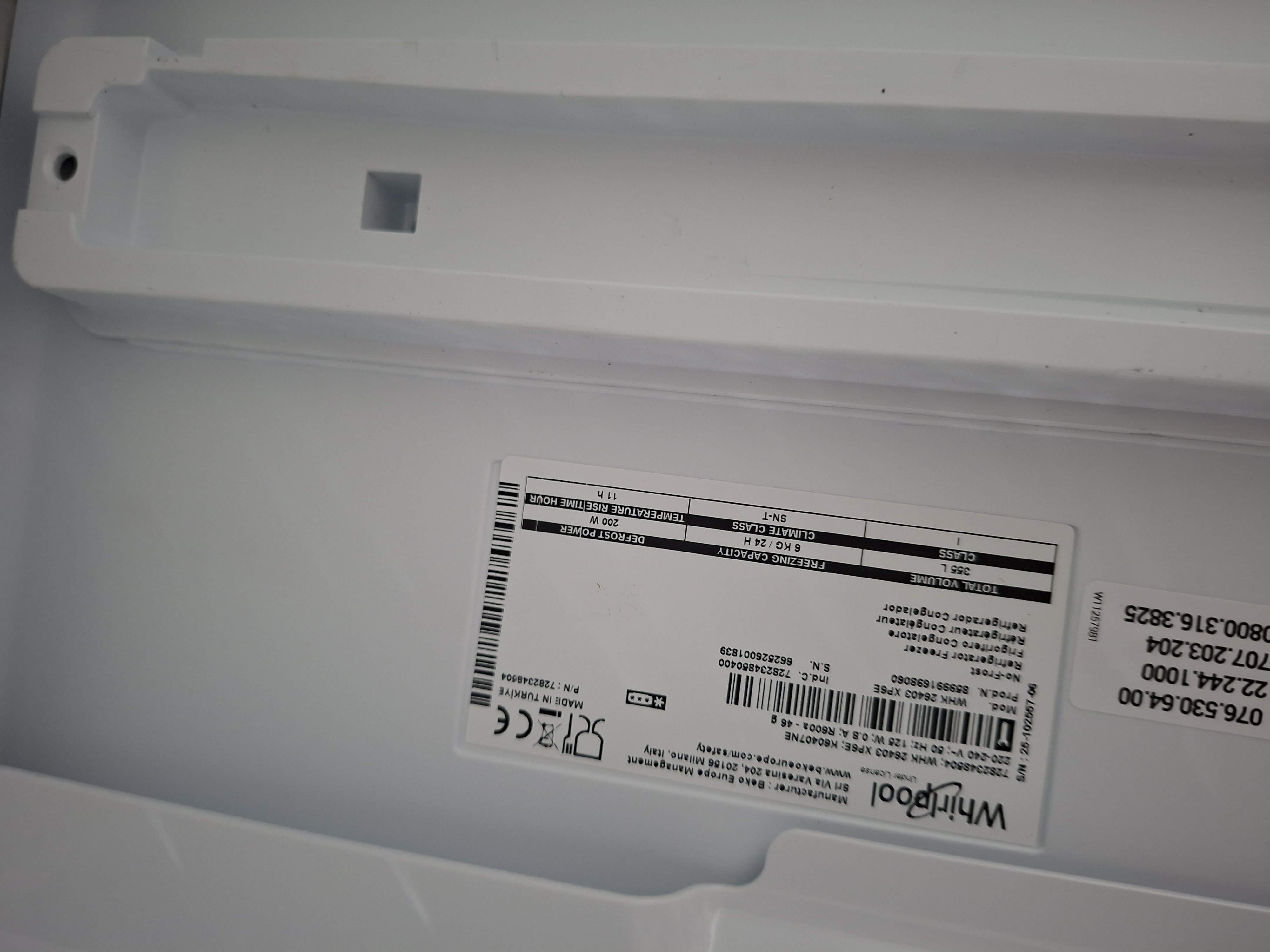 Frižider Whirlpool WHK 26403 XP6E , 203 cm.
