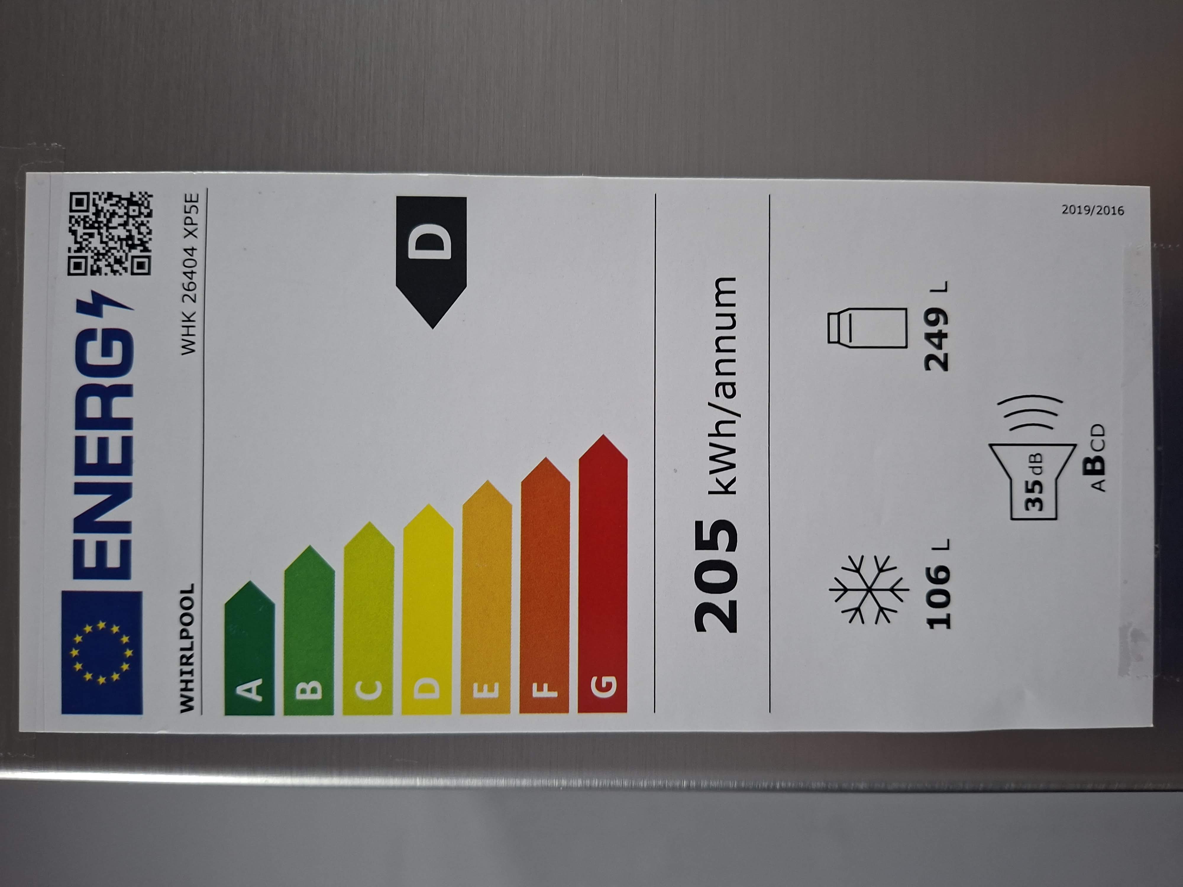 Frižider Whirlpool WHK 26404 XP5E , 203 cm.