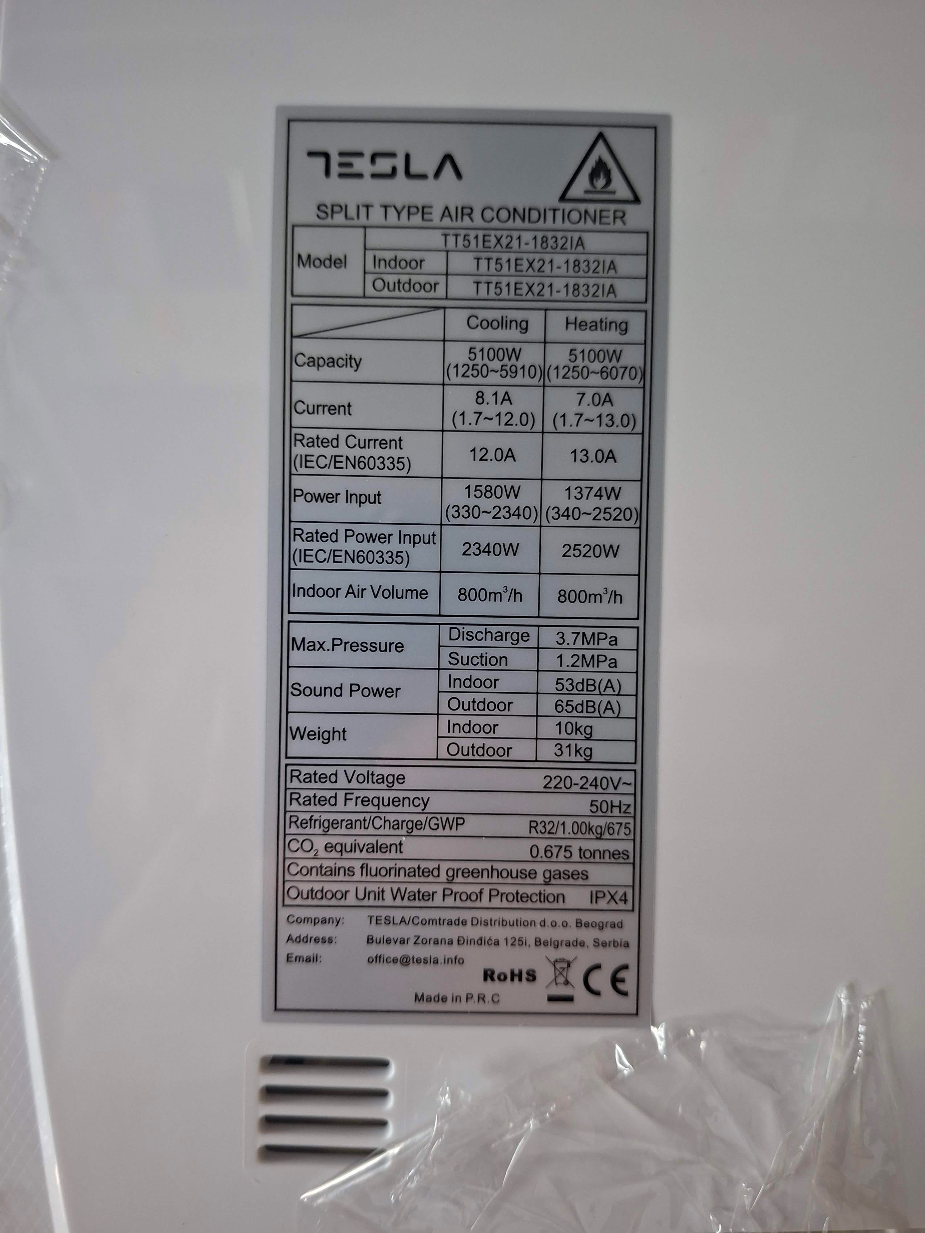 Klima Uredjaj Tesla TT51EX21-1832IA , Inverter