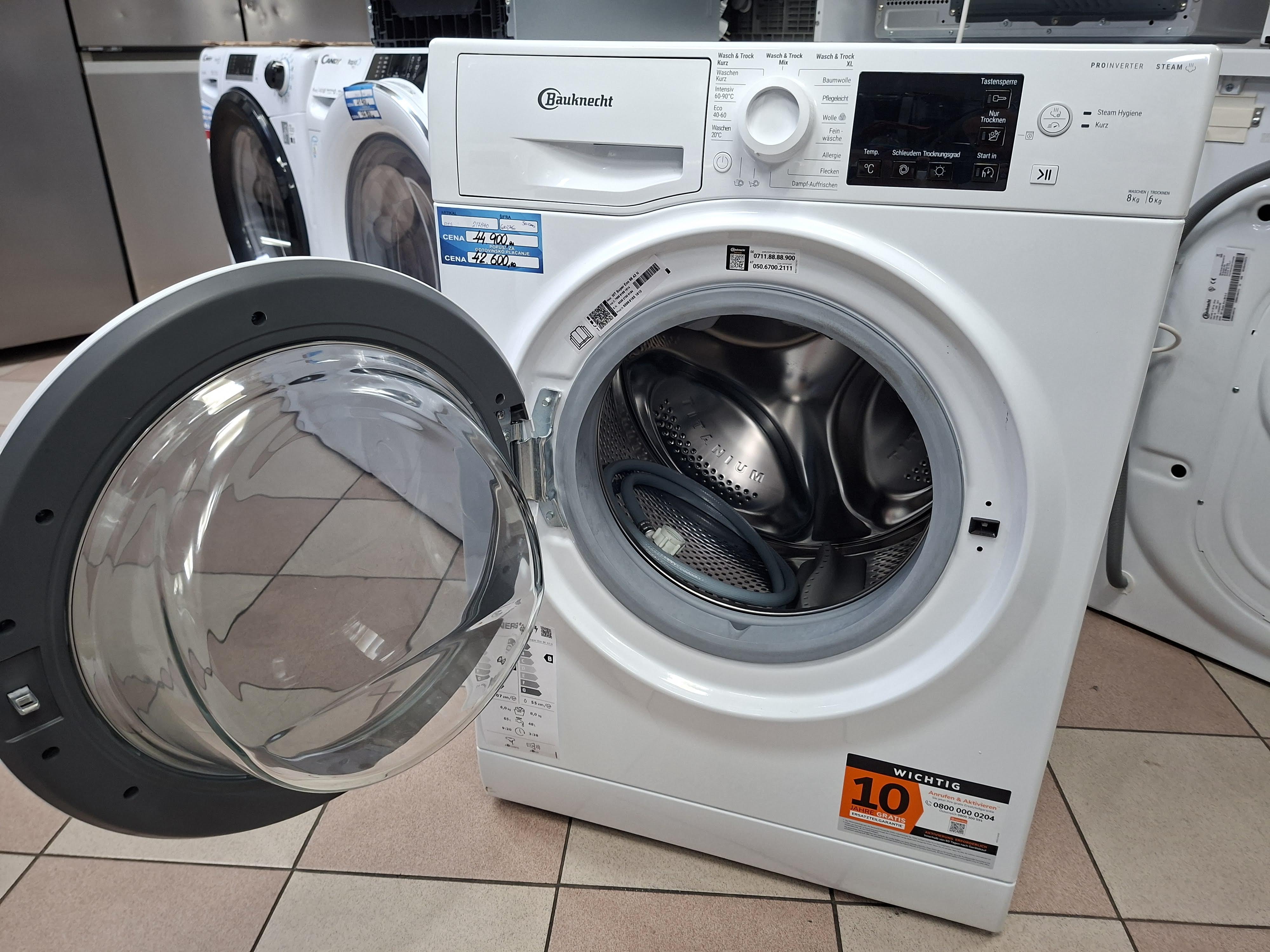 Mašina za pranje i sušenje Bauknecht WT Super Eco 86 43 N , 8+6 kg.