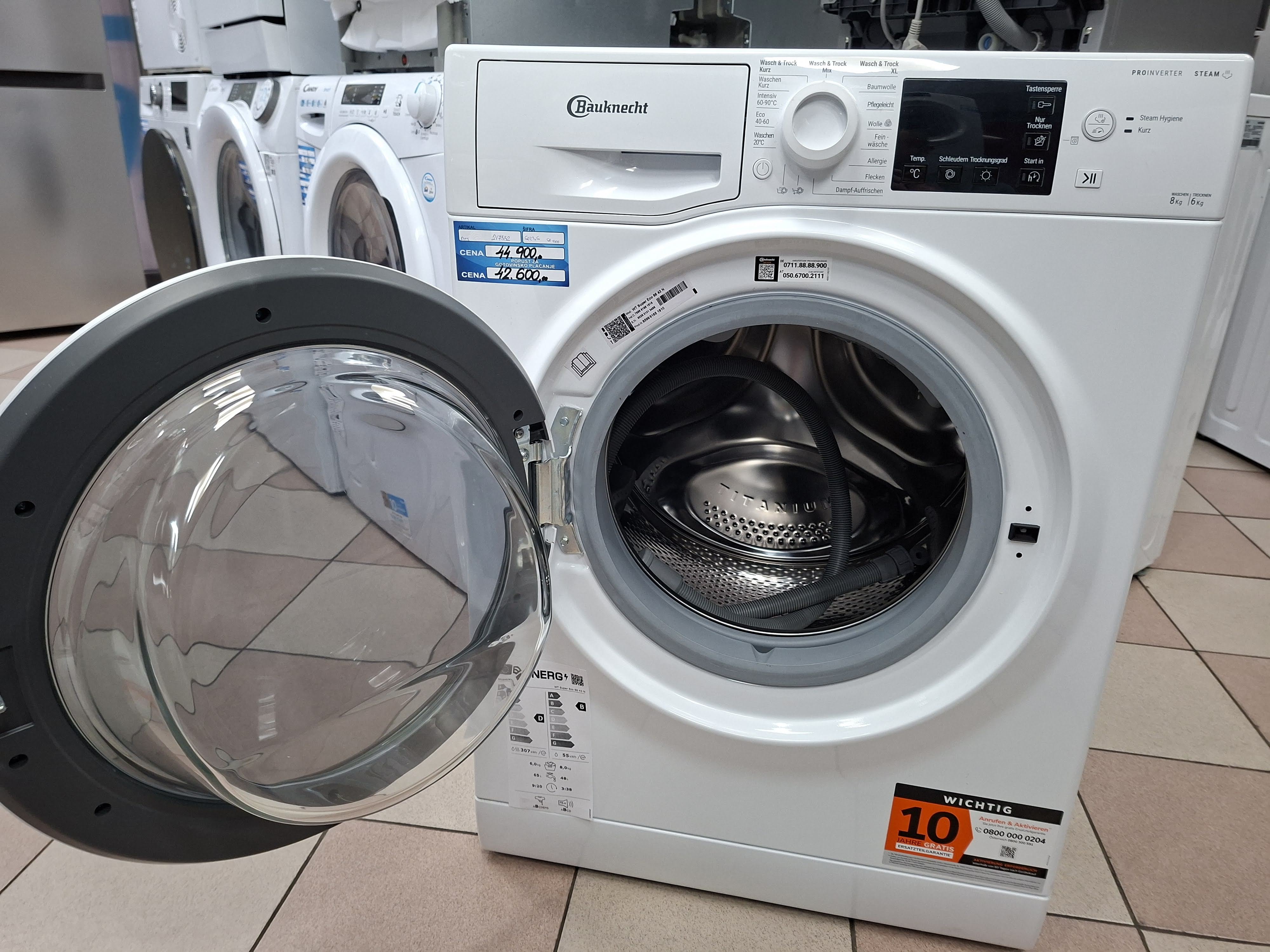 Mašina za pranje i sušenje Bauknecht WT Super Eco 86 43 N , 8+6 kg.