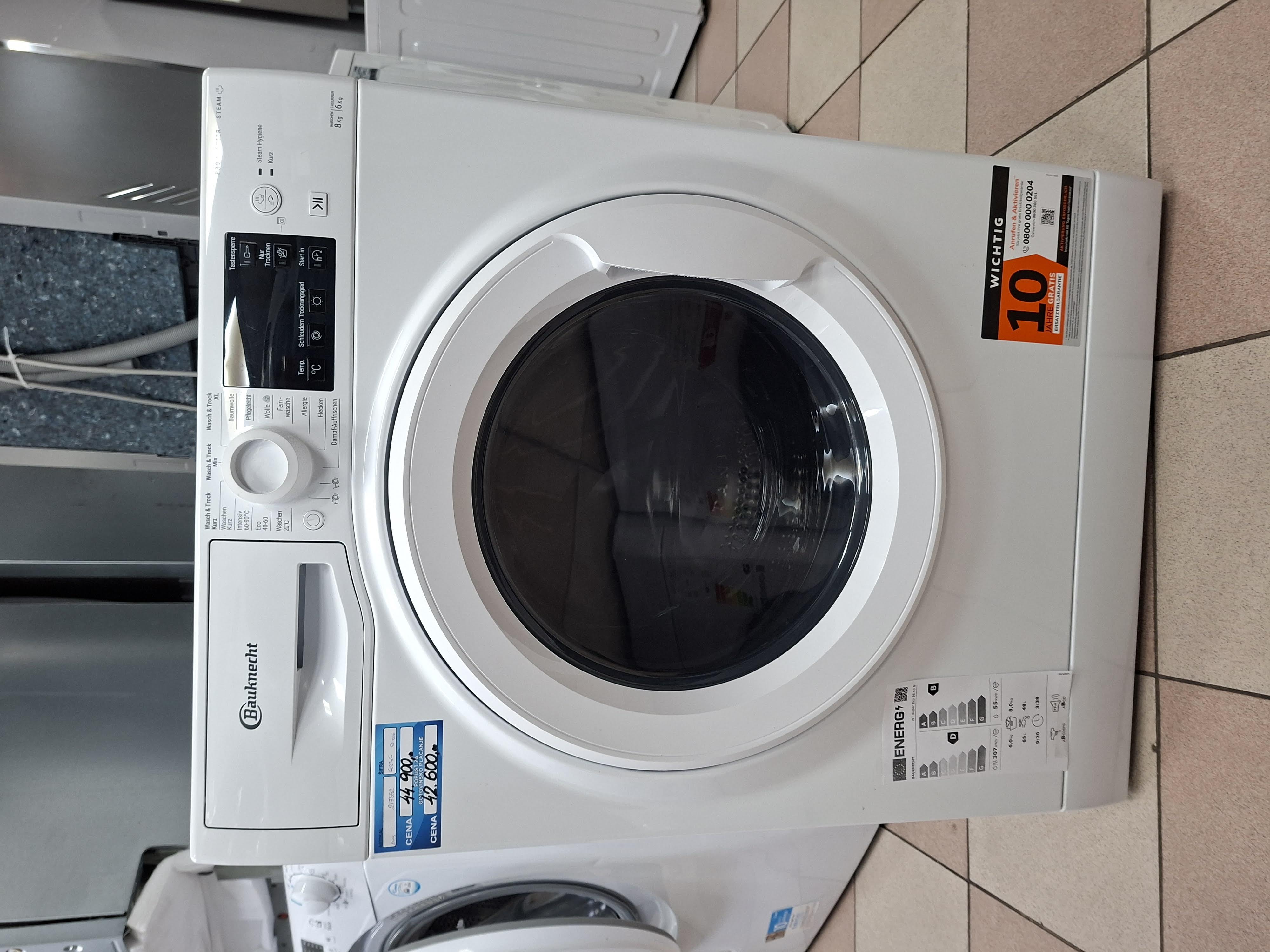 Mašina za pranje i sušenje Bauknecht WT Super Eco 86 43 N , 8+6 kg.