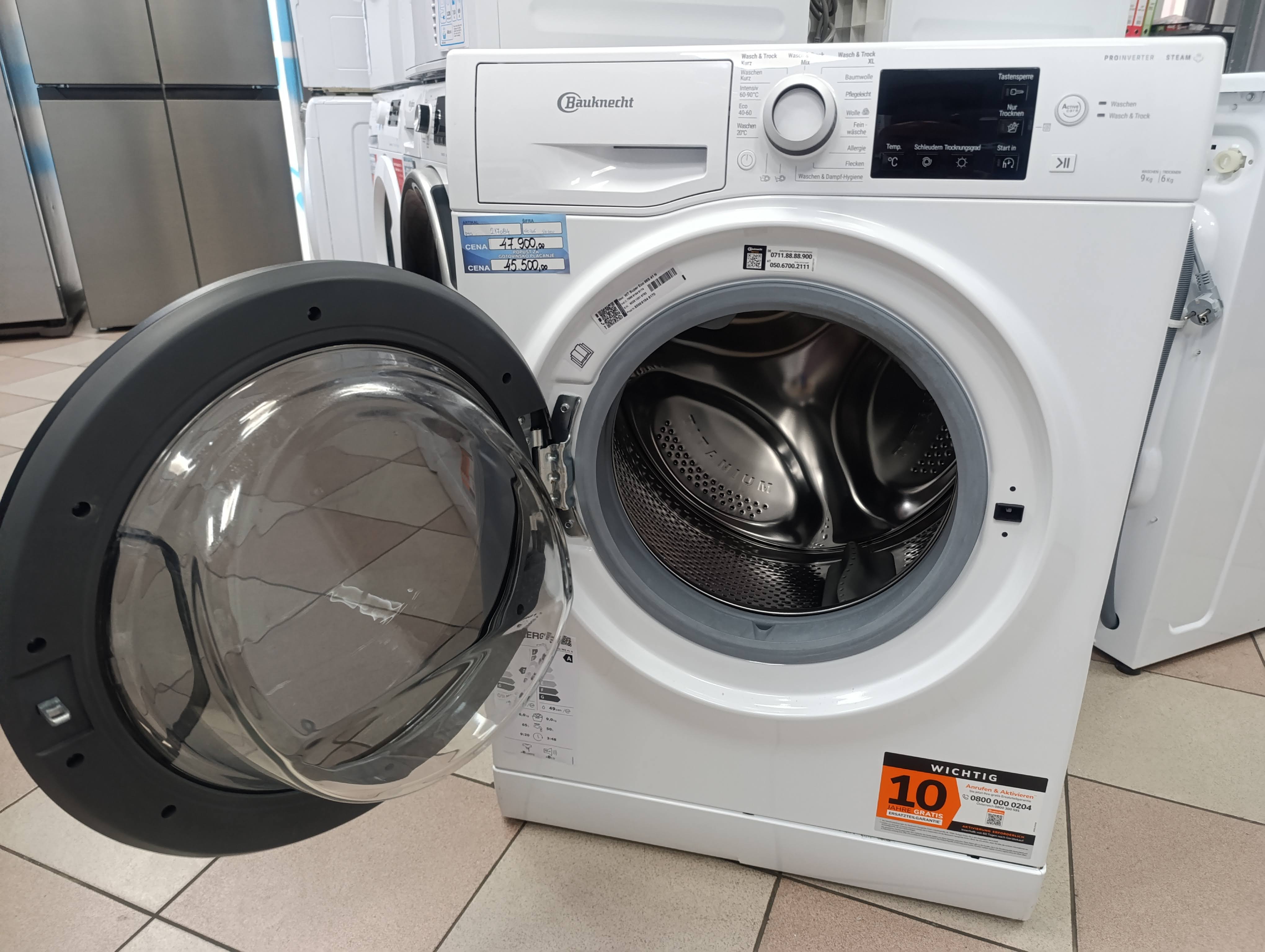 Mašina za pranje i sušenje Bauknecht WT Super Eco 96S 41 N, 9+6 kg