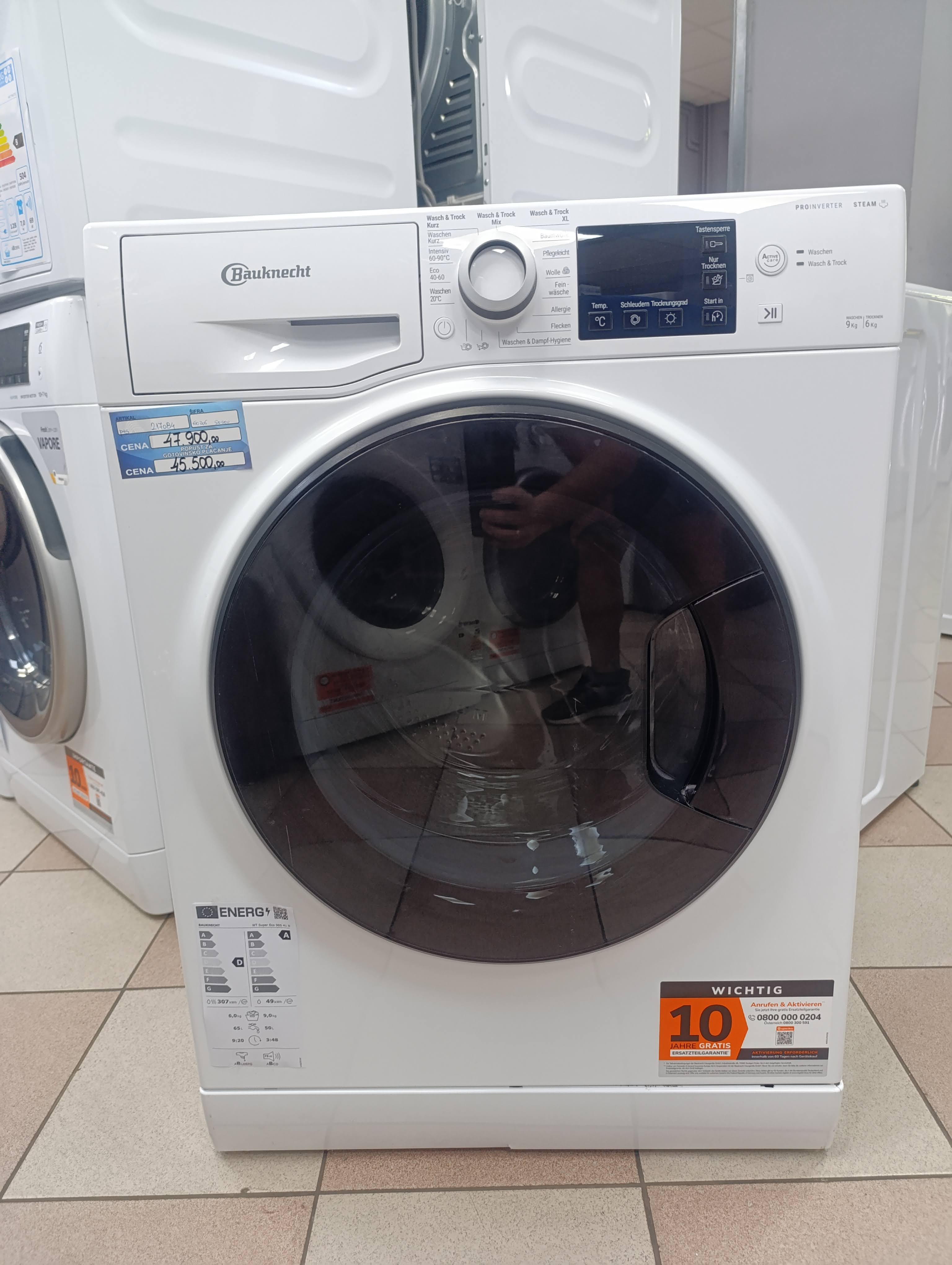 Mašina za pranje i sušenje Bauknecht WT Super Eco 96S 41 N, 9+6 kg