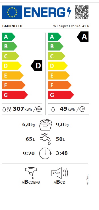 Mašina za pranje i sušenje Bauknecht WT Super Eco 96S 41 N, 9+6 kg