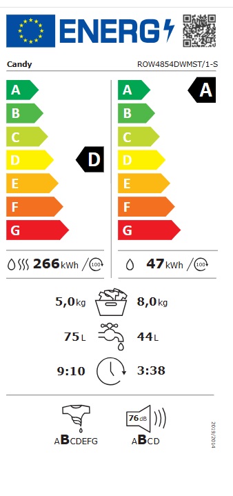 Mašina za pranje i sušenje Candy ROW4854DWMST/1-S ,8+5 kg