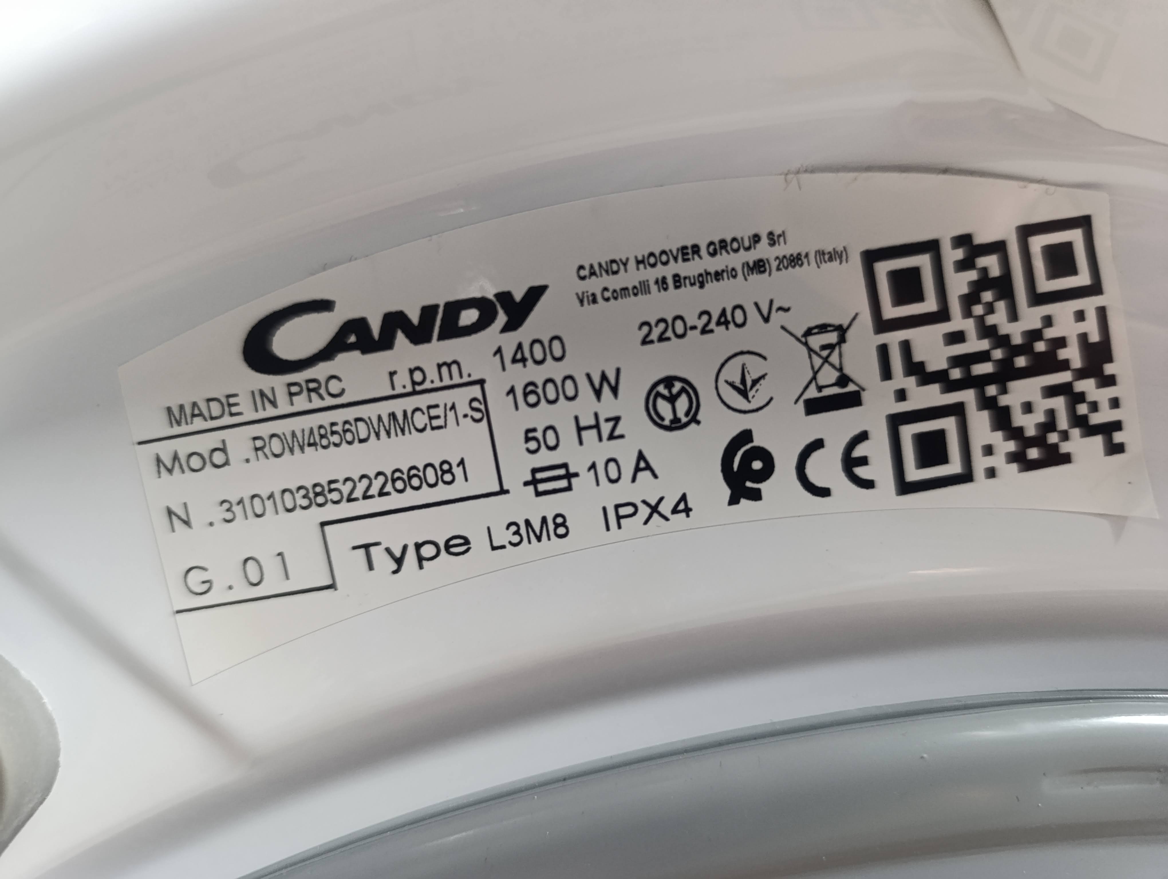 Mašina za pranje i sušenje Candy ROW4856DWMCE/1-S, 8+5kg.