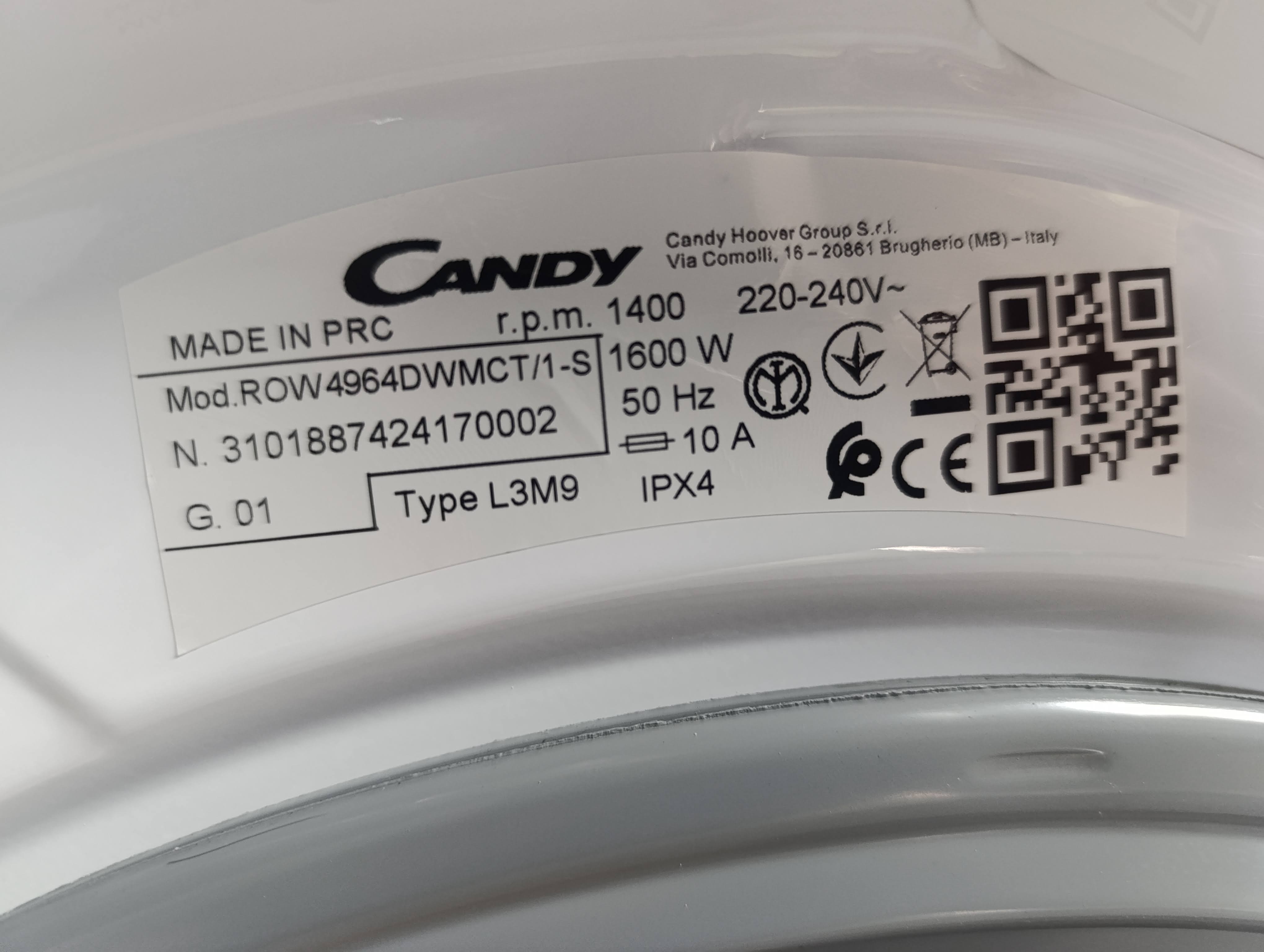Mašina za pranje i sušenje Candy ROW4964DWMCT/1-S , 9+6 kg.