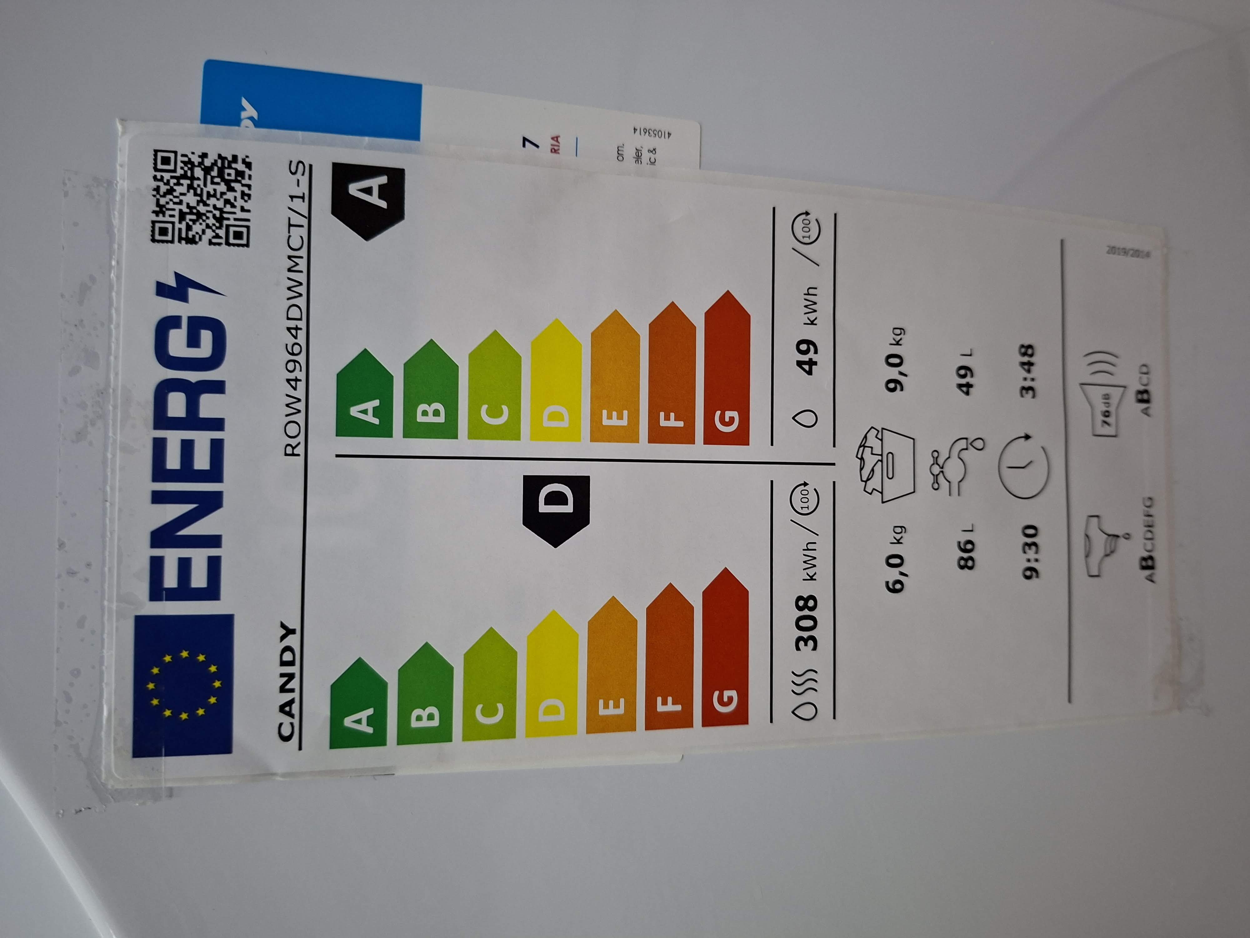 Mašina za pranje i sušenje Candy ROW4964DWMCT/1-S , 9+6 kg.