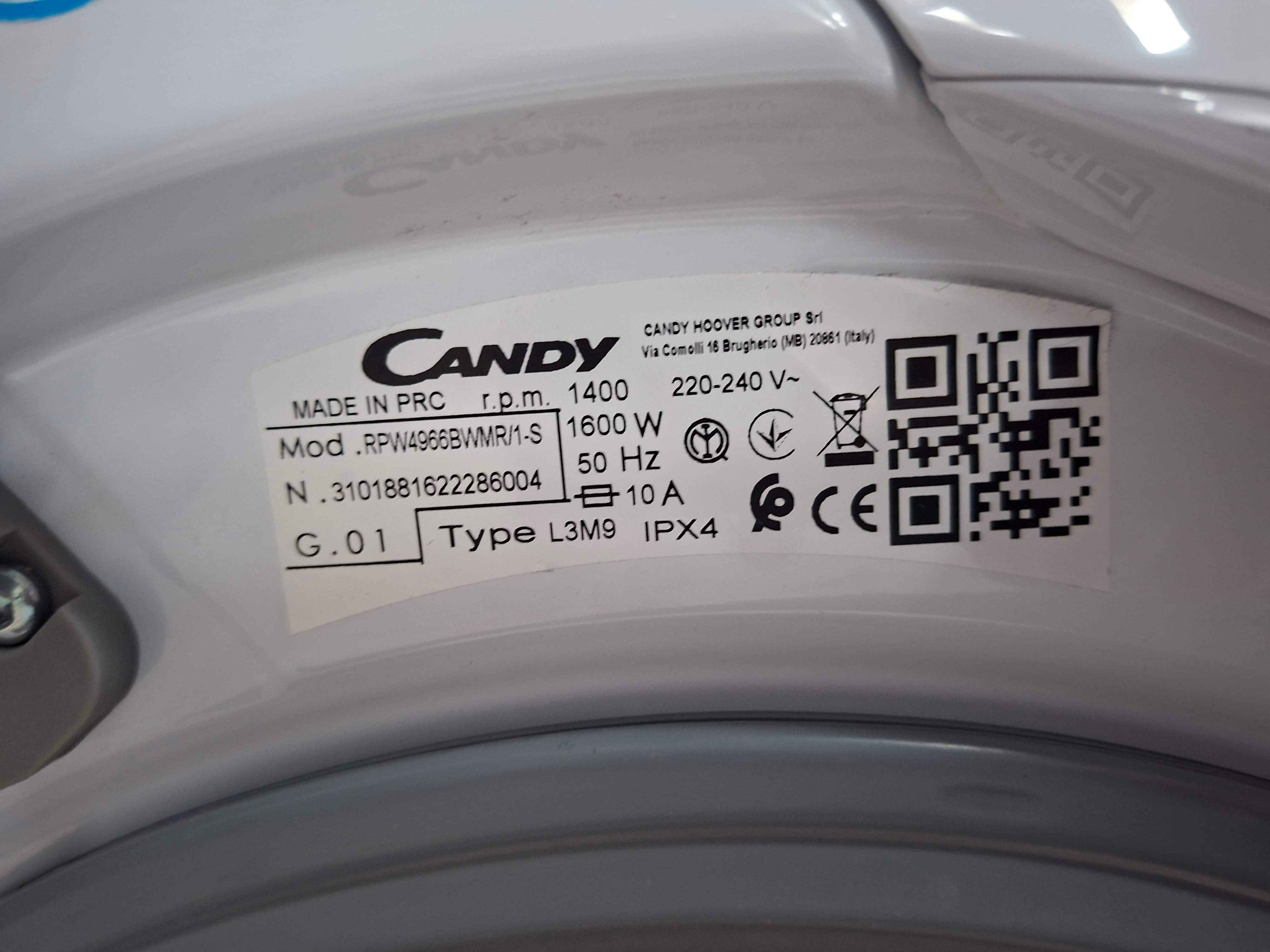 Mašina za pranje i sušenje Candy RPW4966BWMR/1-S, 9+6 kg.