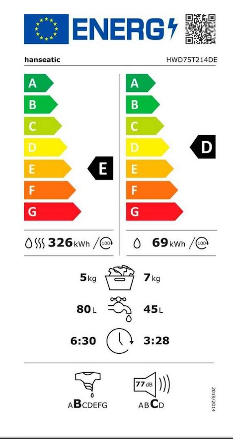 Mašina za pranje i sušenje Hanseatic HWD75T214DE   