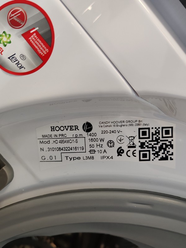 Mašina za pranje i sušenje Hoover HD 495AMC/1-S , 9+5 kg.