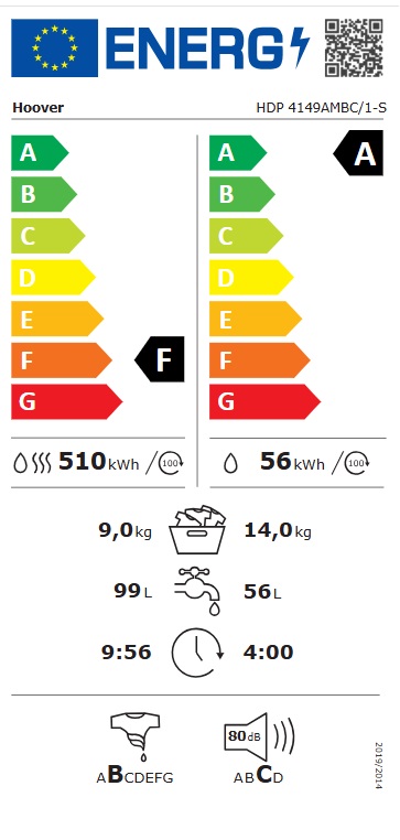 Mašina za pranje i sušenje Hoover HDP 4149AMBC/1-S , 14+9 kg.