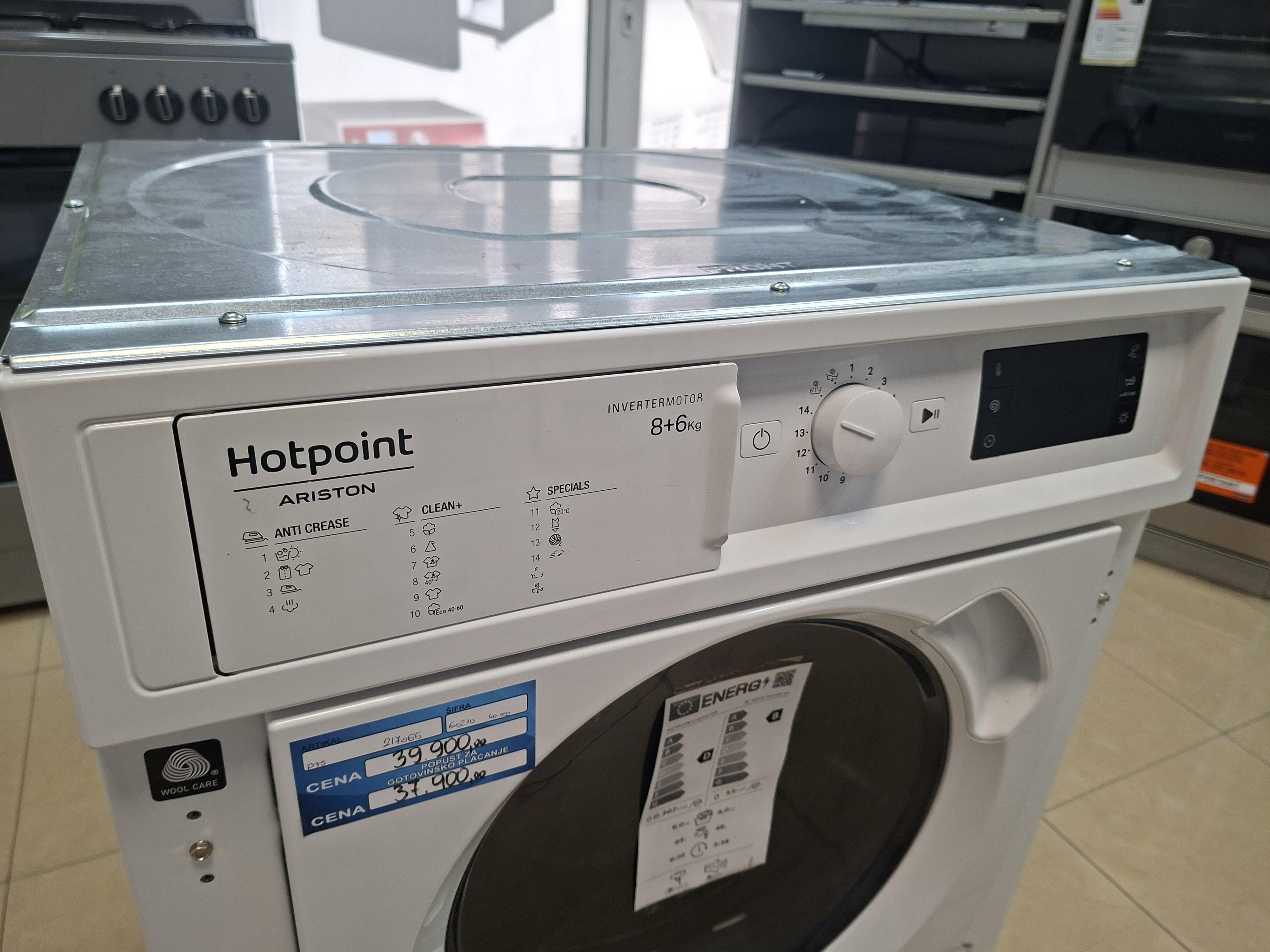 Mašina za pranje i sušenje Hotpoint  Ariston BI WDHG 861485 EU , 8+6 kg.