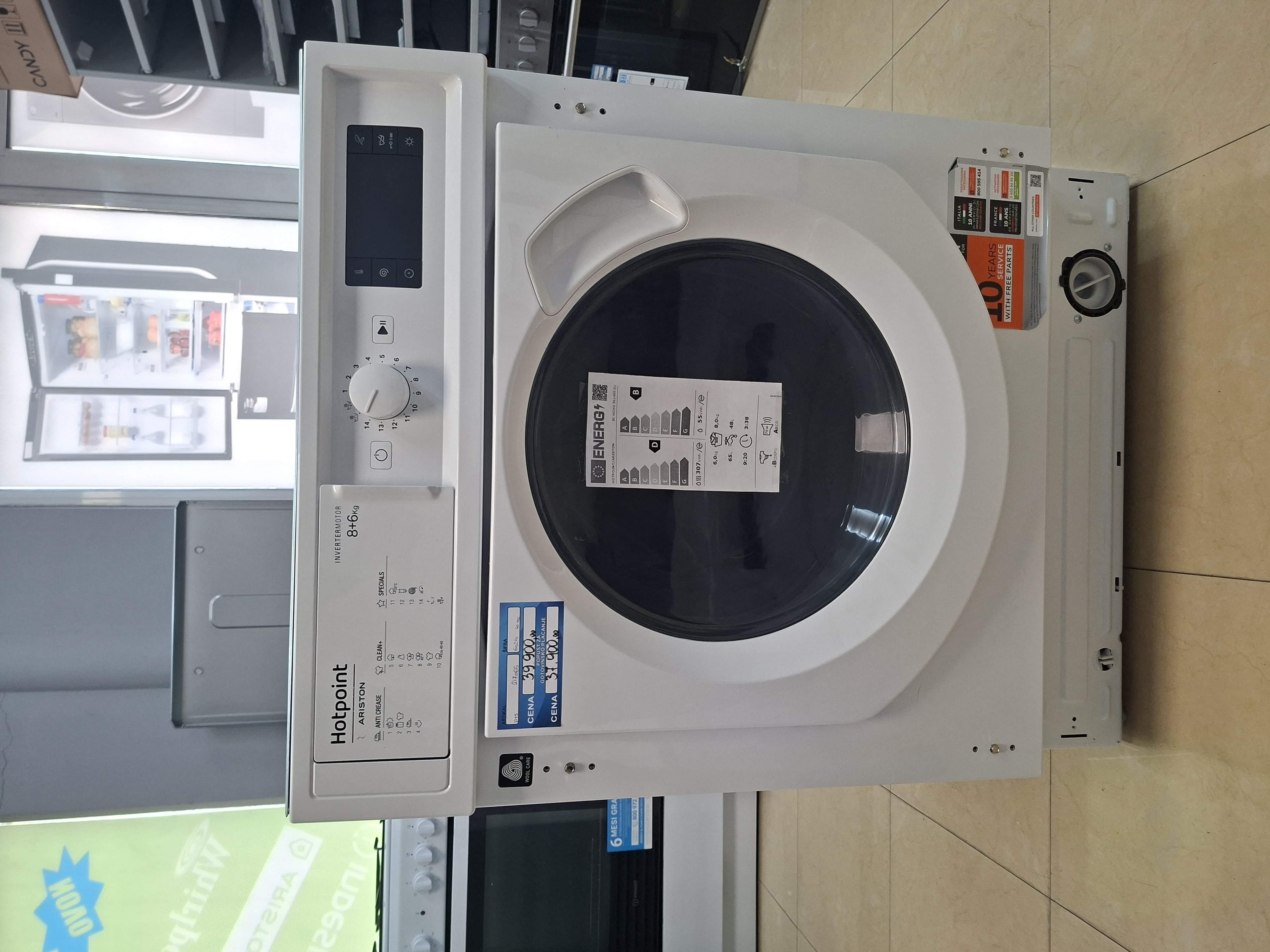 Mašina za pranje i sušenje Hotpoint  Ariston BI WDHG 861485 EU , 8+6 kg.