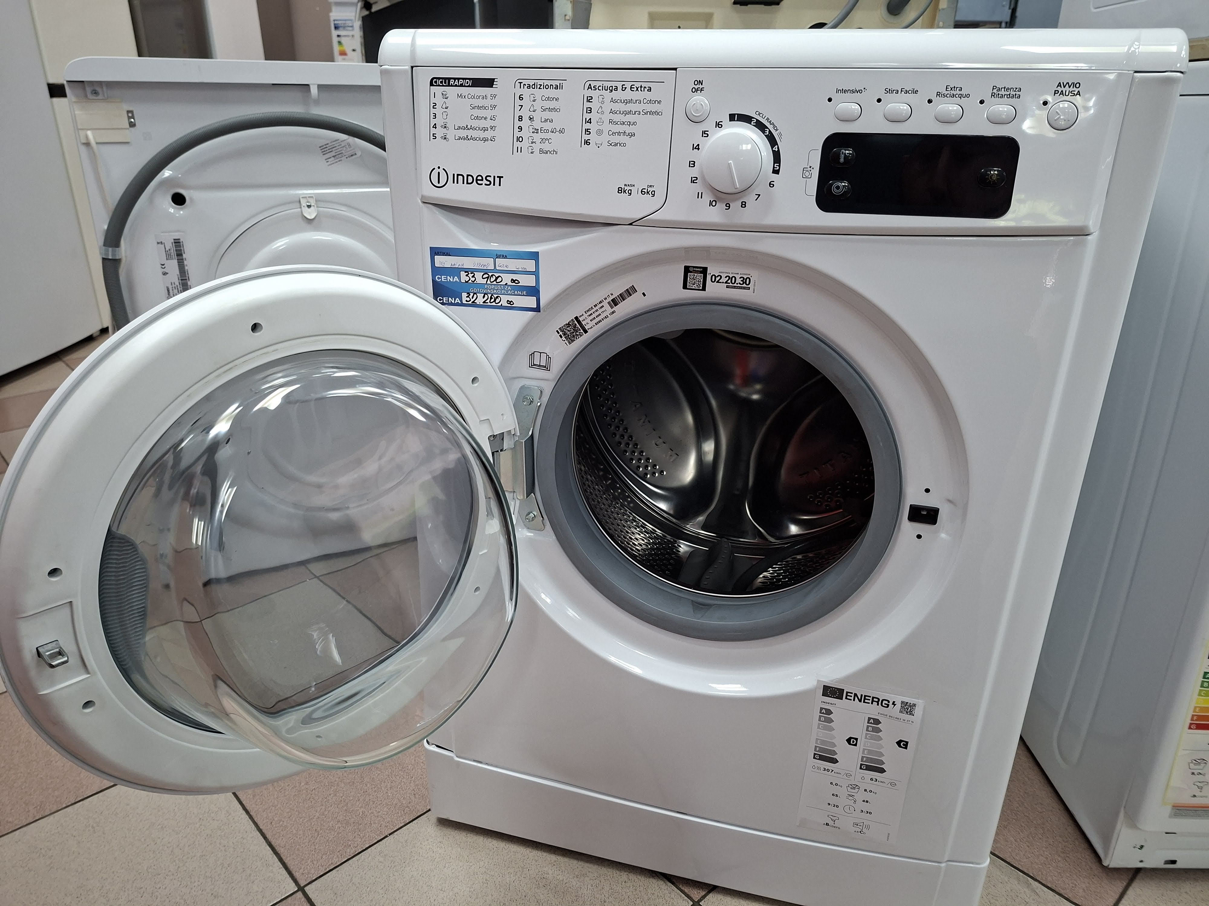 Mašina za pranje i sušenje Indesit EWDE 861483 W IT N,8+6kg
