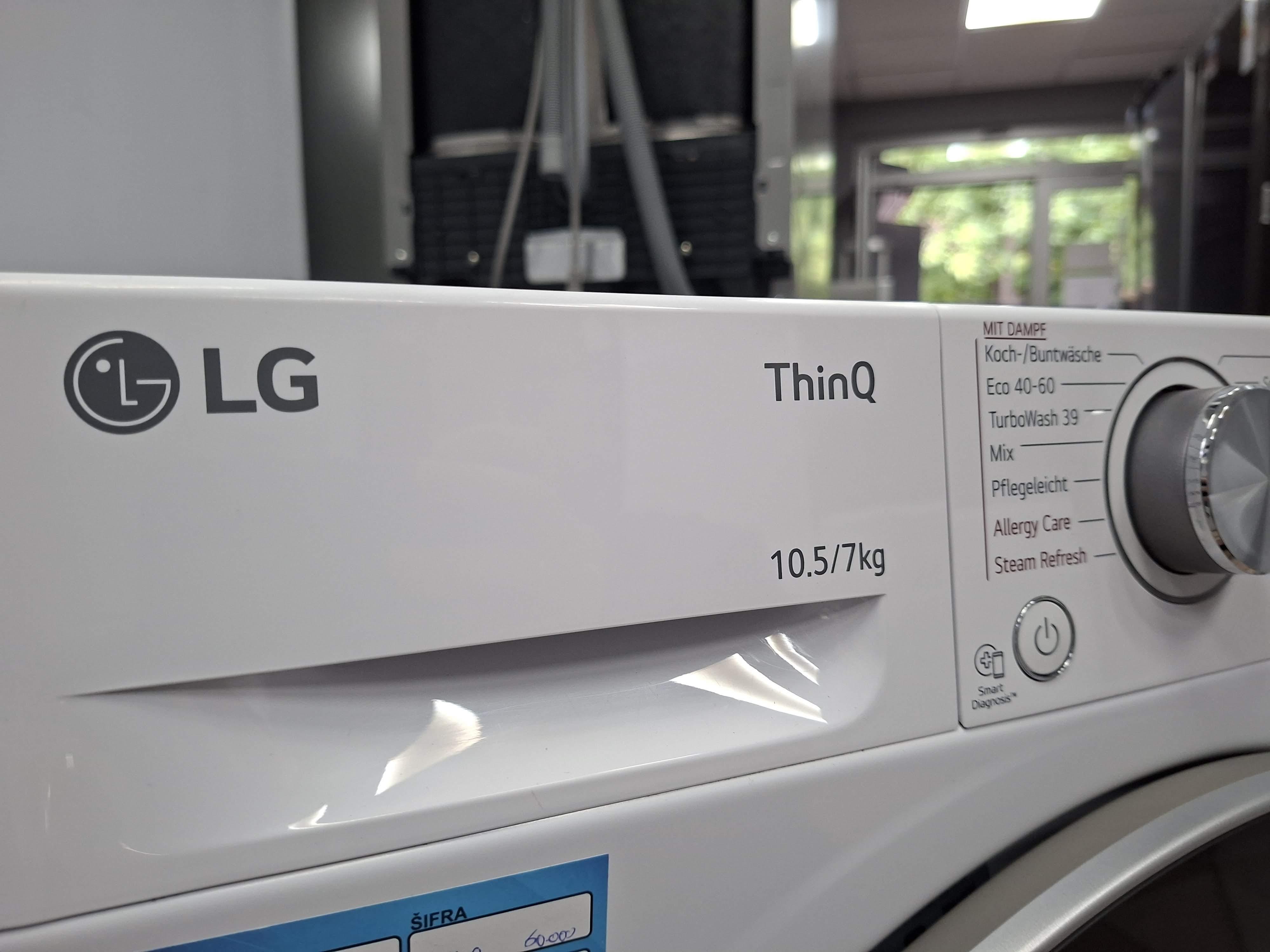 Mašina za pranje i sušenje LG V7WD107H2E , 10.5+7 kg.