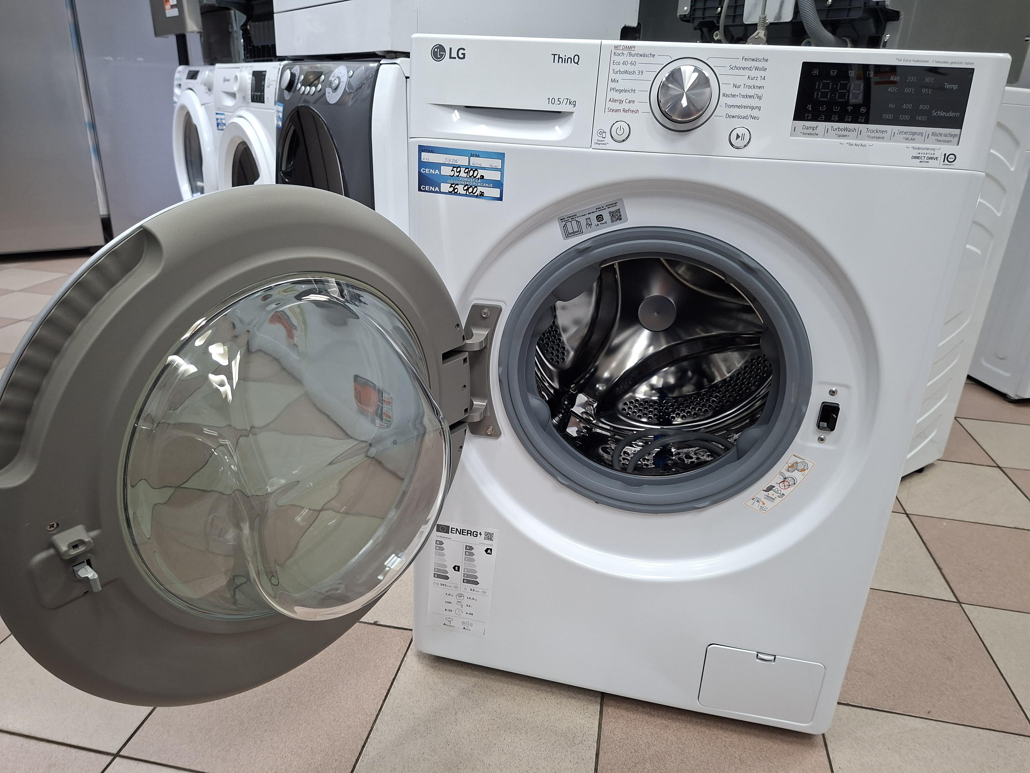 Mašina za pranje i sušenje LG V7WD107H2E , 10.5+7 kg.