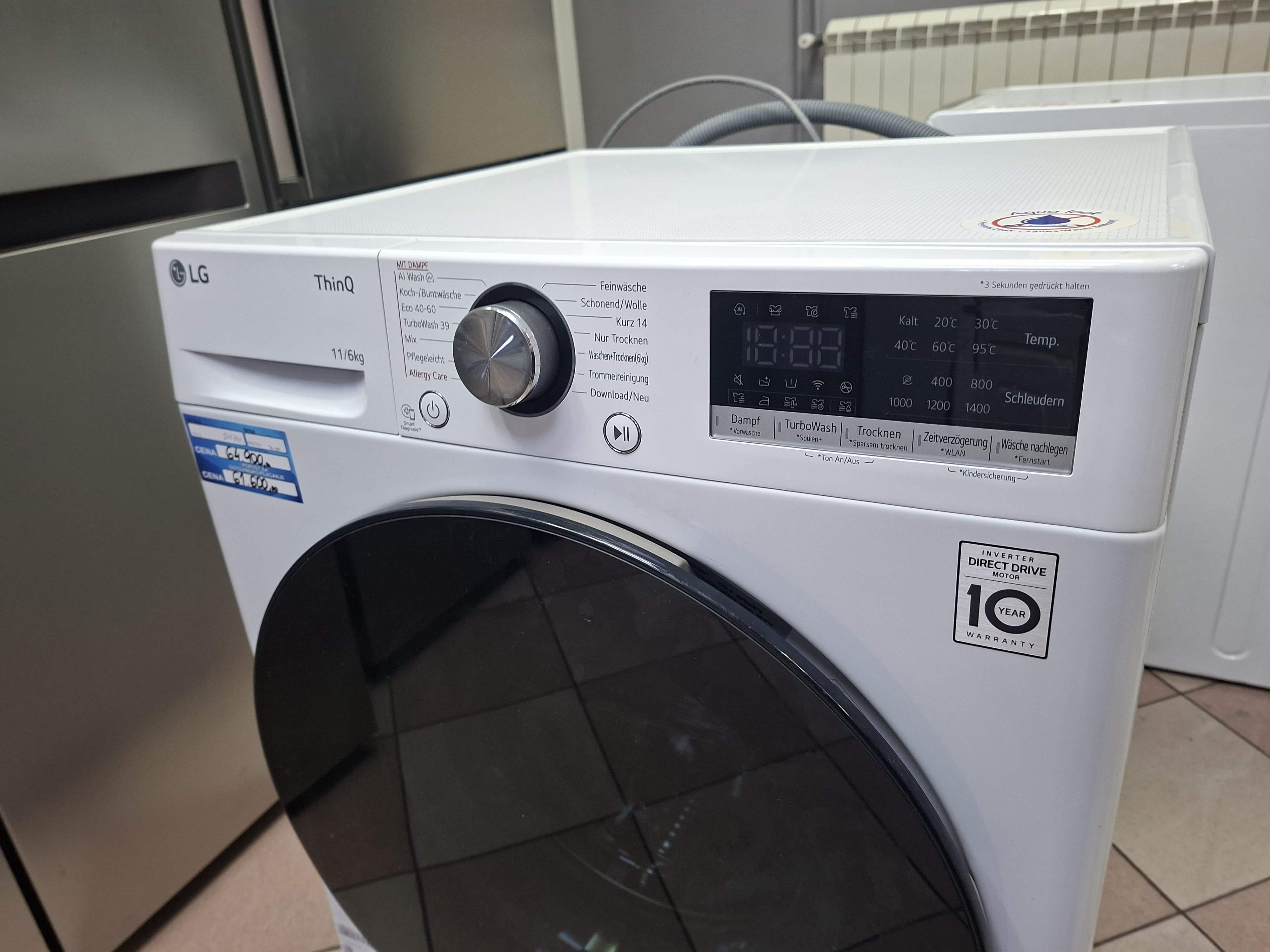 Mašina za pranje i sušenje LG W4WR70E6Y , 11+6 kg.