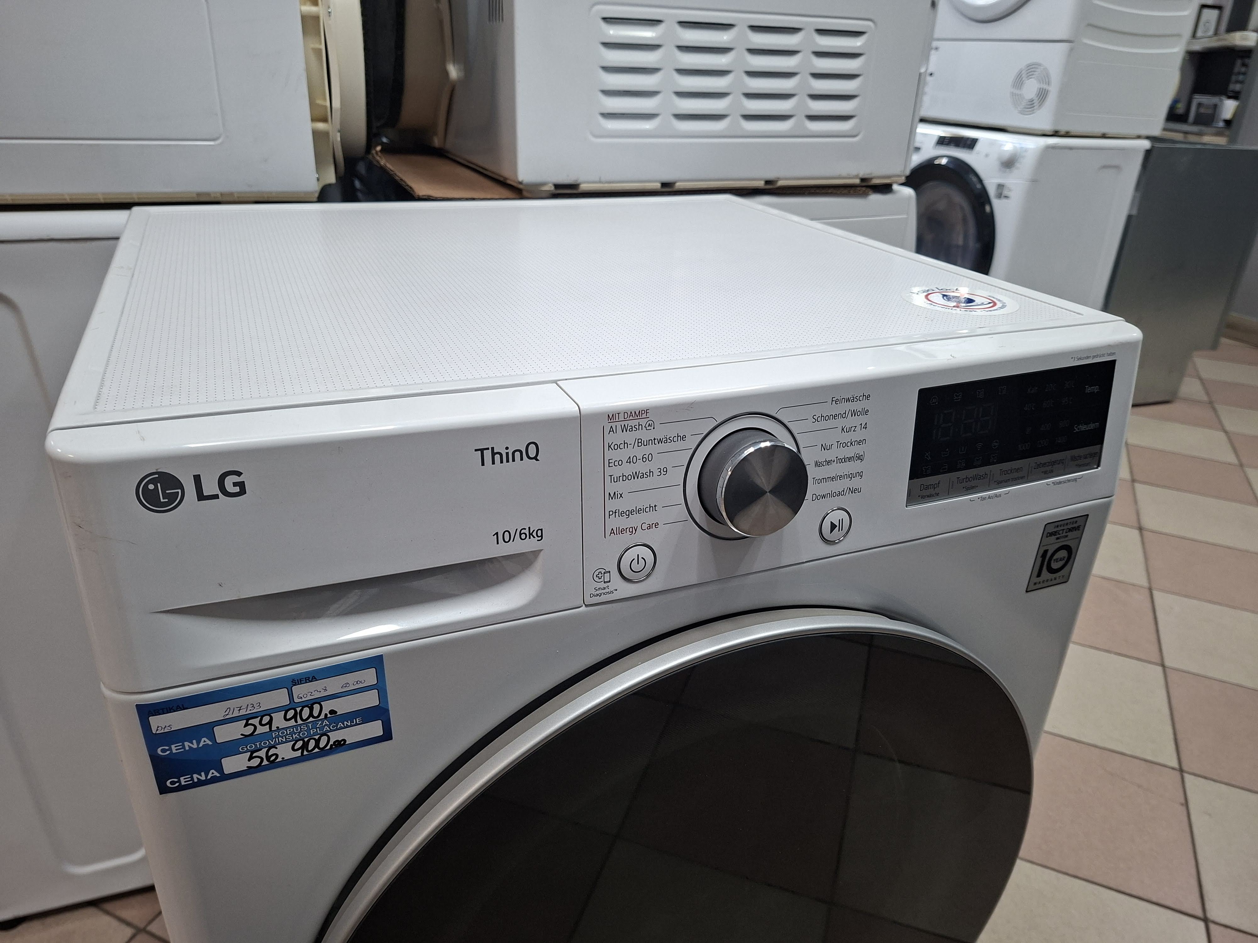 Mašina za pranje i sušenje LG W4WR70X61 , 10+6 kg