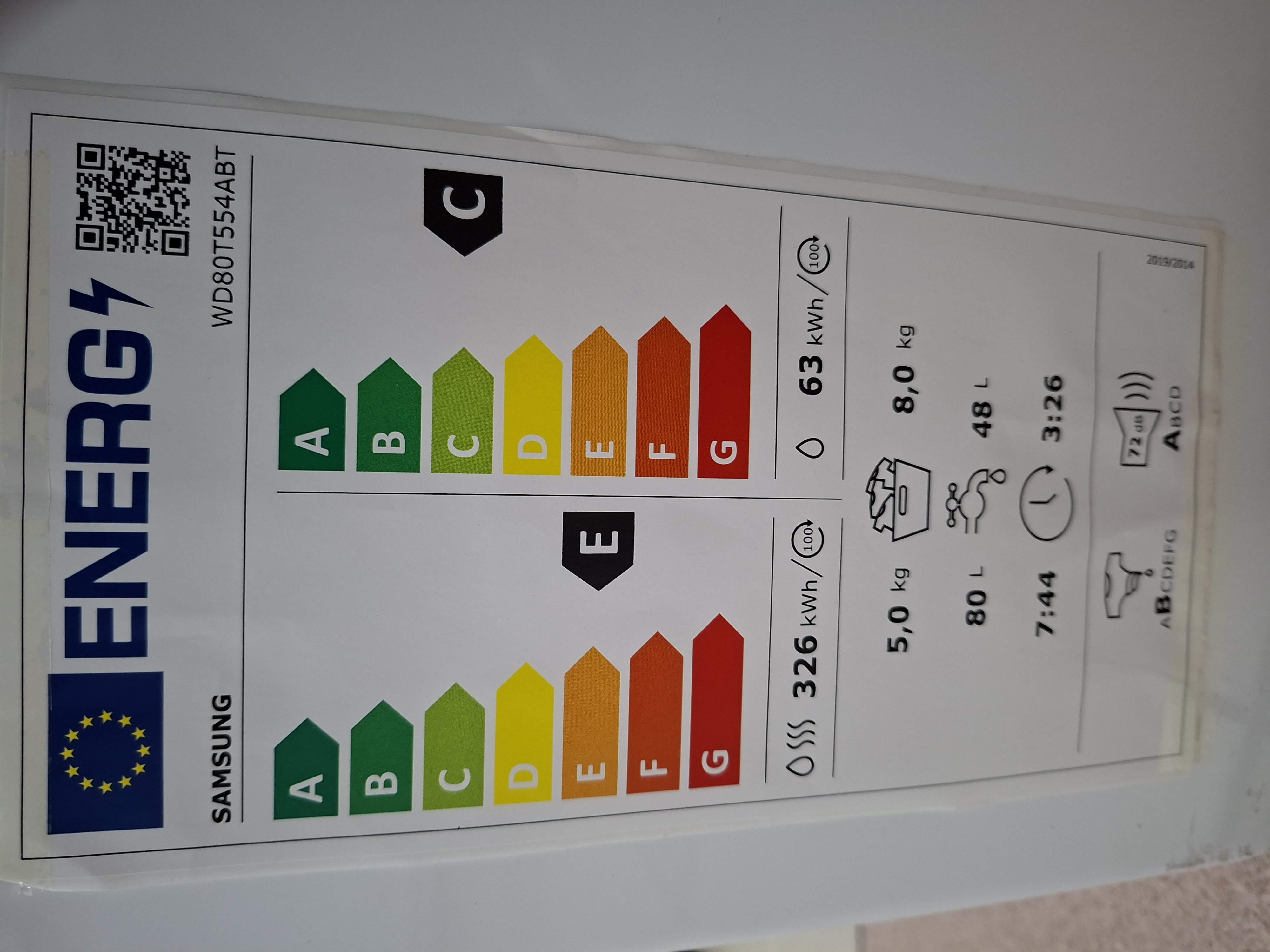 Mašina za pranje i sušenje Samsung WD80T554ABT , 8+5 Kg