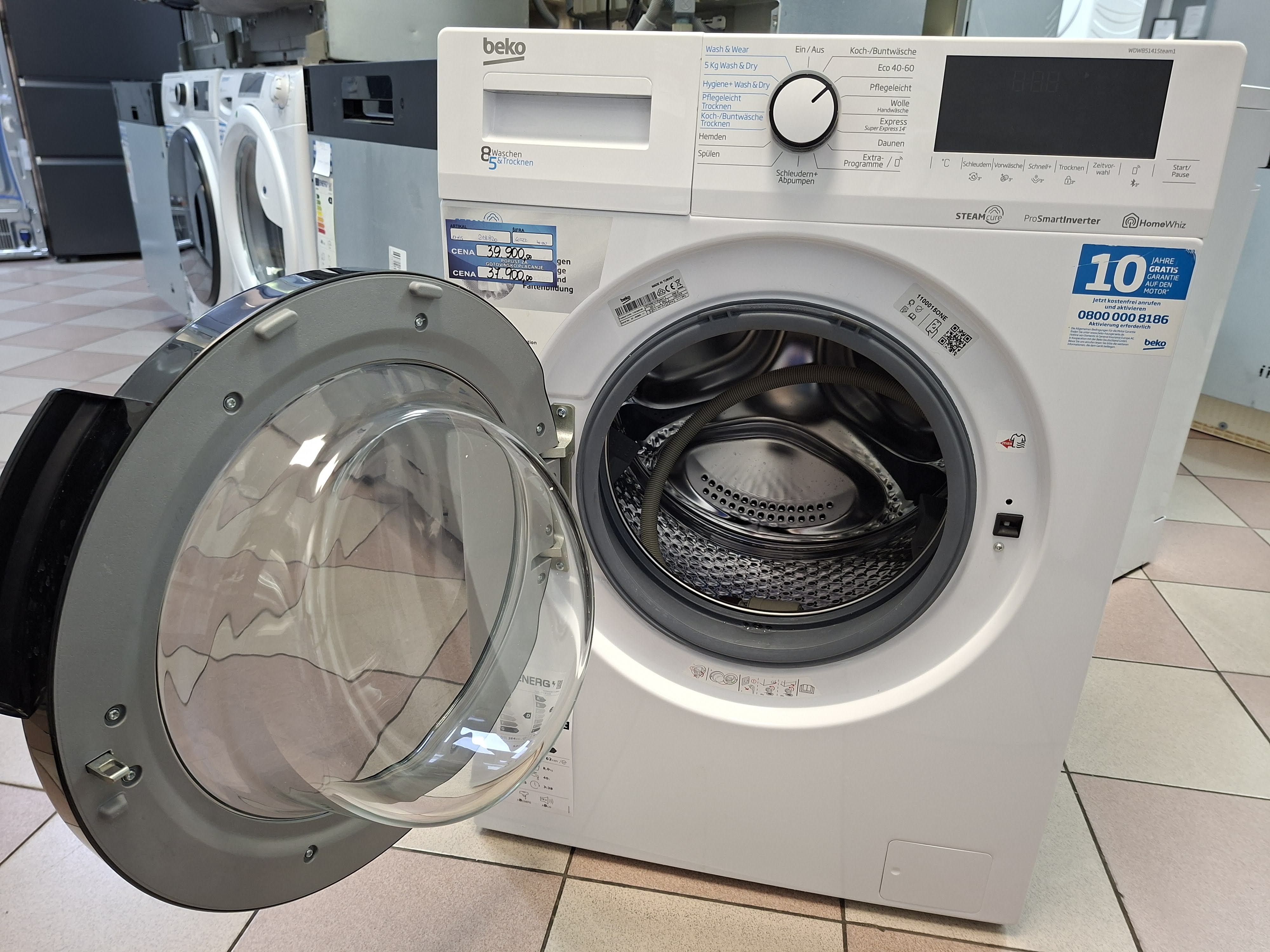 Masina za Pranje i sušenje veša Beko WDW85141Steam1 . 8+5 kg.
