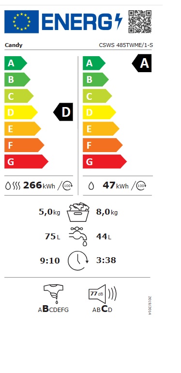 Mašina za pranje i sušenje veša Candy CSWS 485TWME/1-S, 8+5 kg