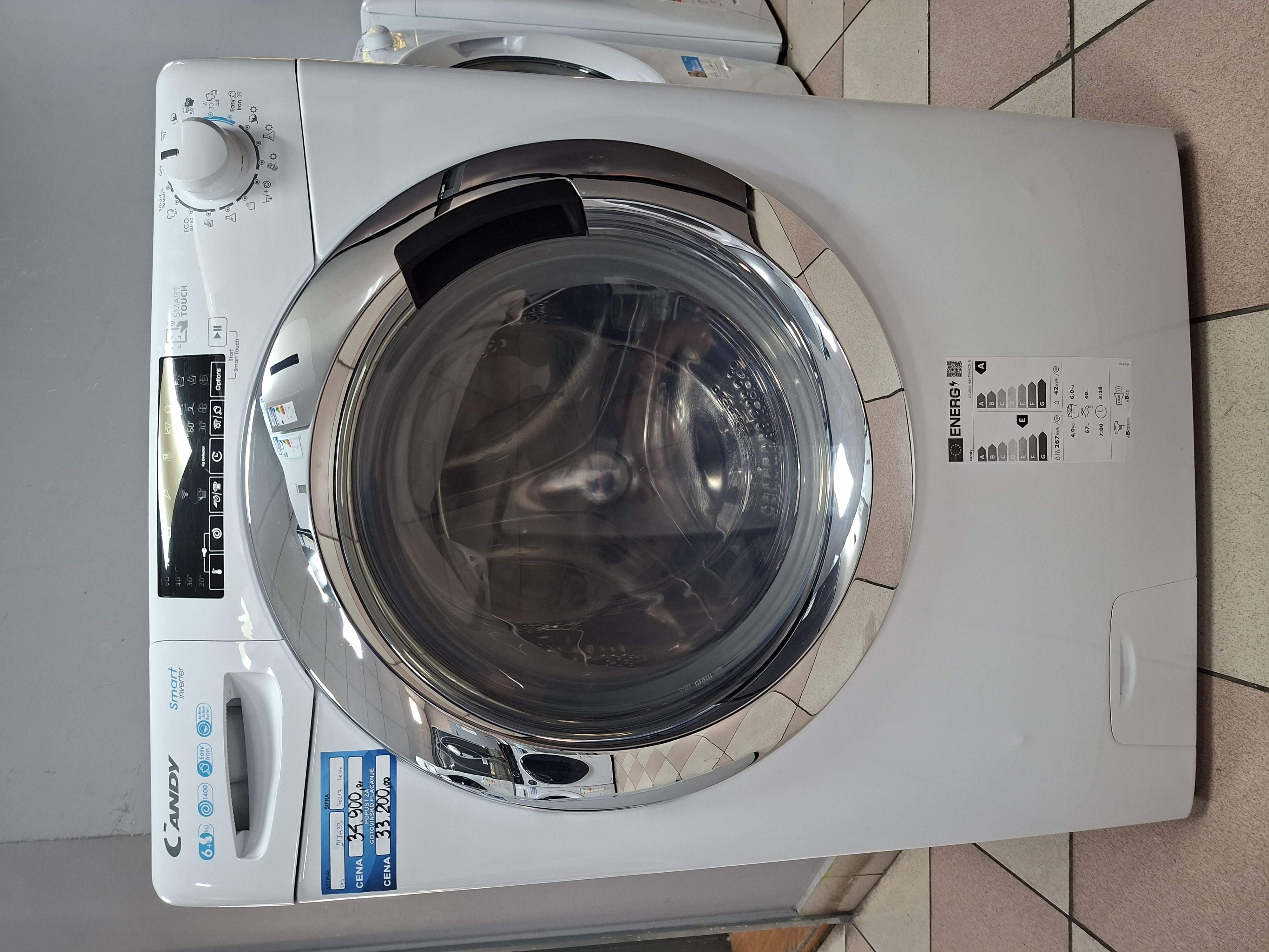 Mašina za pranje i sušenje veša Candy CSWS4464TWMCE-S,6+4kg 