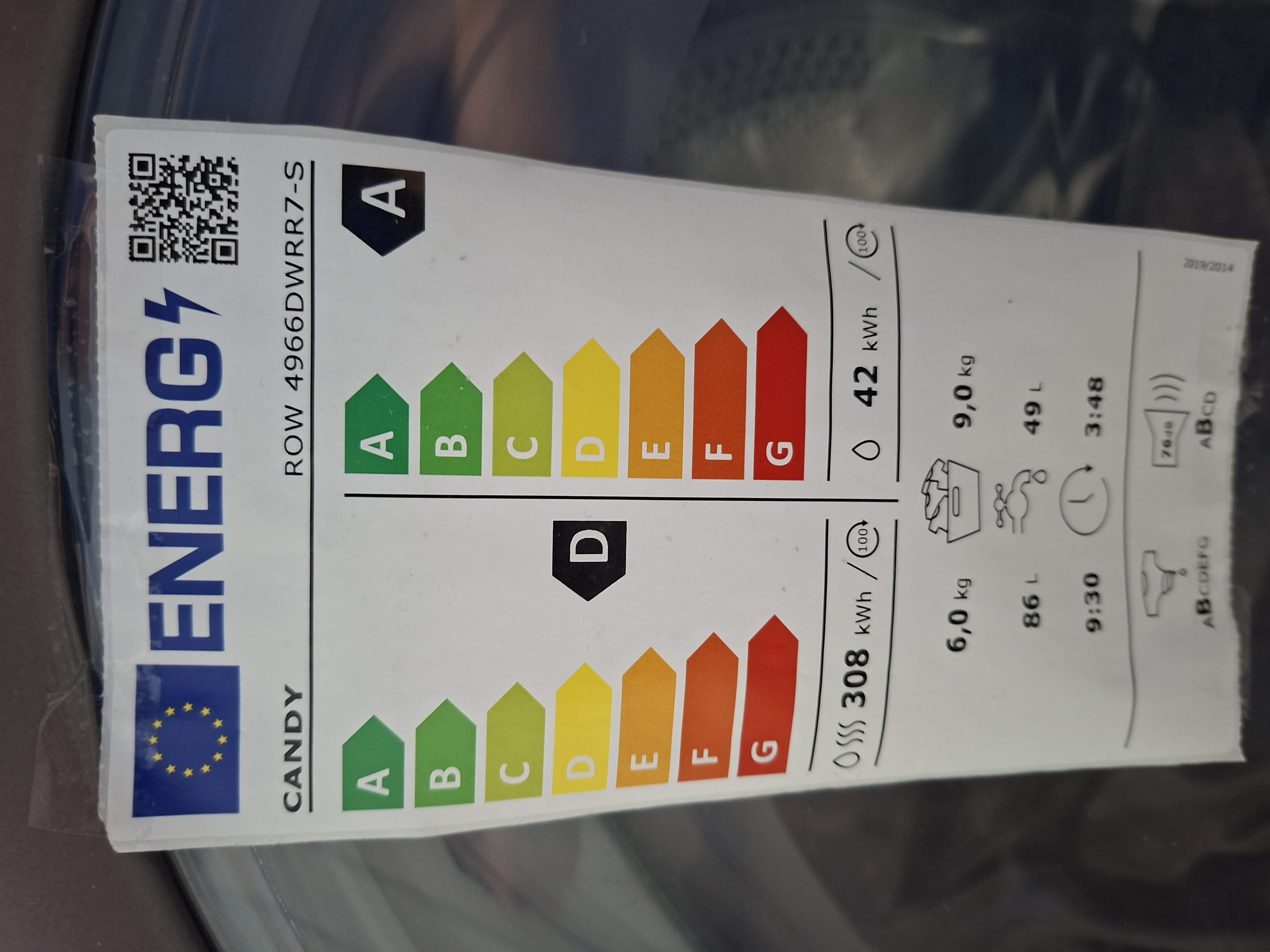 Mašina za pranje i sušenje veša Candy ROW 4966DWRR7-S , 9+6kg.