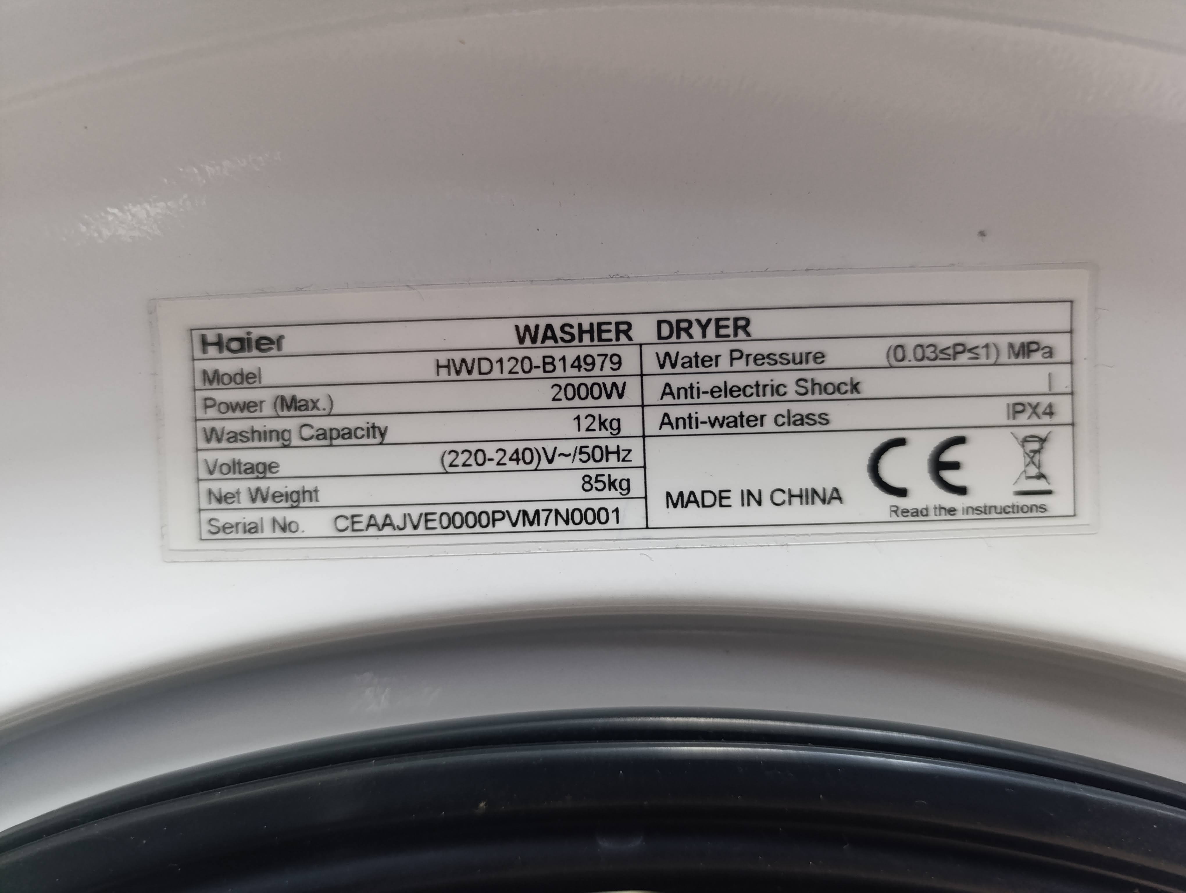 Mašina za pranje i sušenje veša Haier HWD120-B14979 , 12+8kg