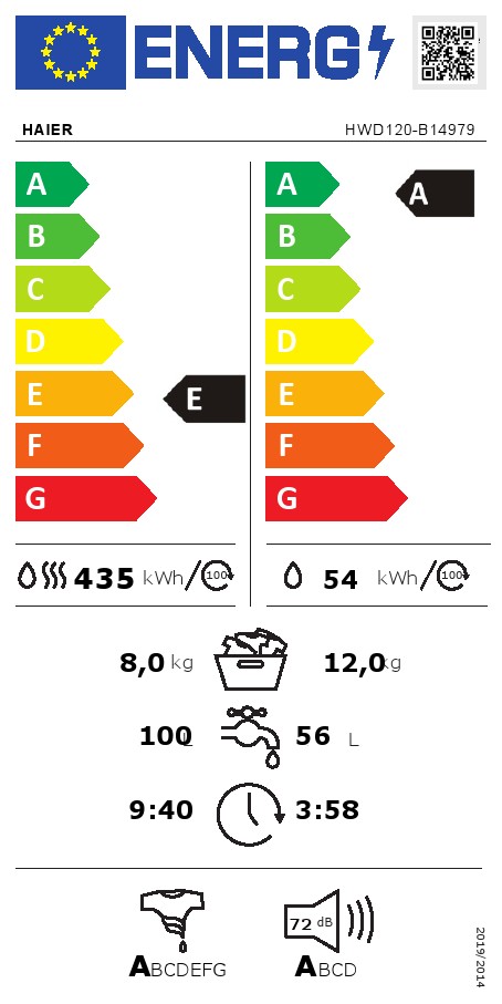 Mašina za pranje i sušenje veša Haier HWD120-B14979 , 12+8kg