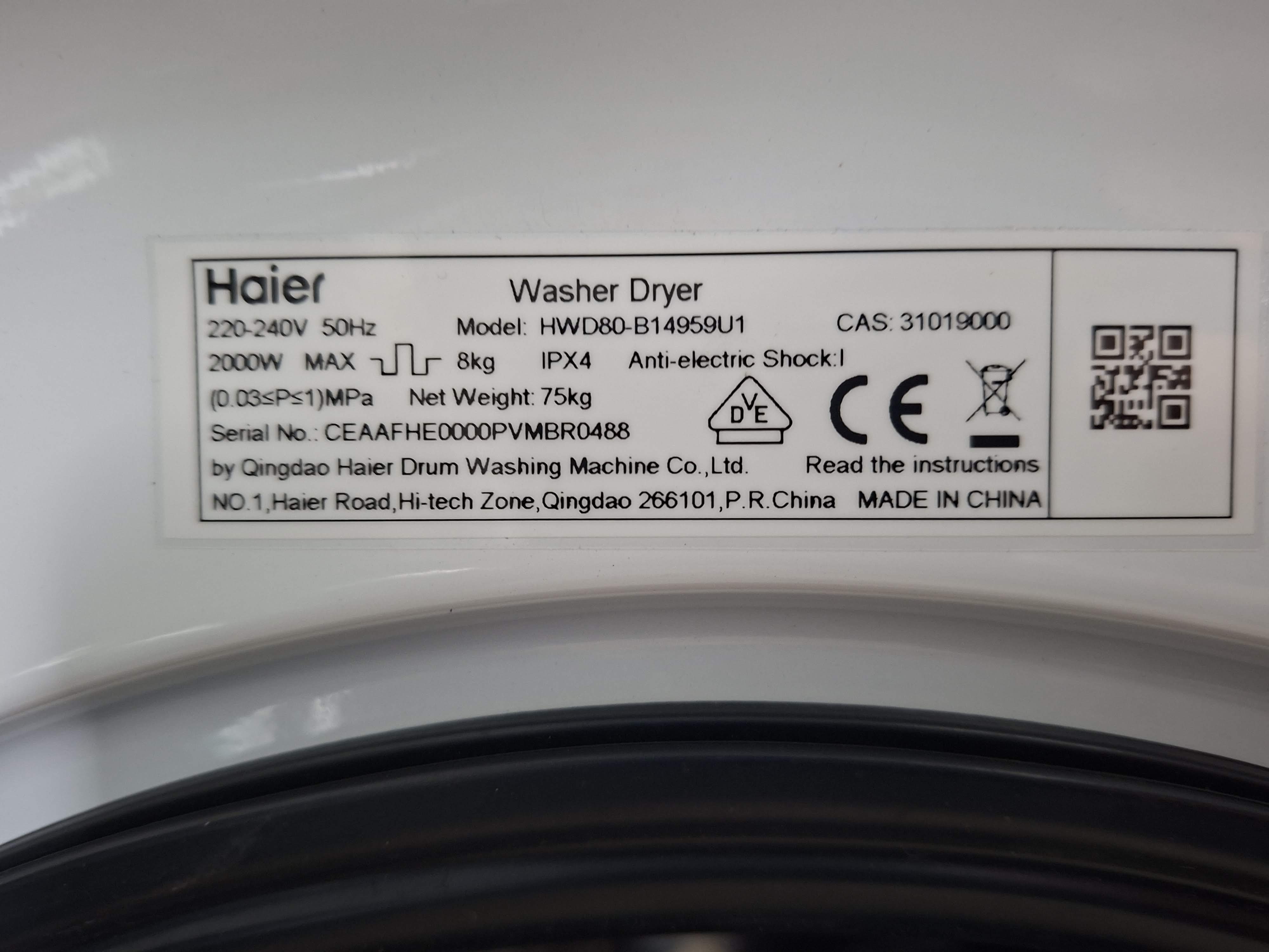 Mašina za pranje i sušenje veša Haier HWD80-B14959U1 , 8+5 kg