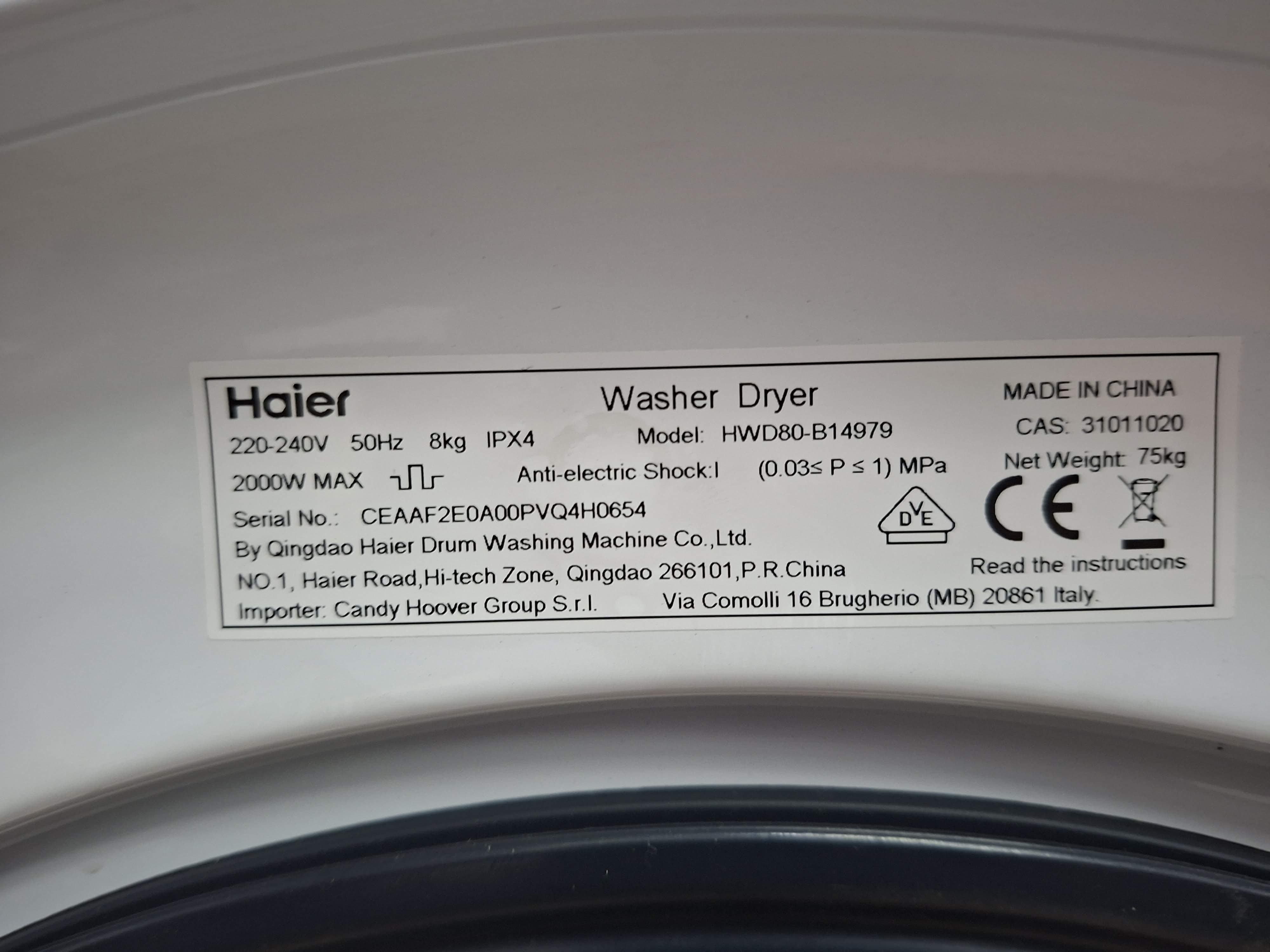 Mašina za pranje i sušenje veša Haier HWD80-B14979 (2)