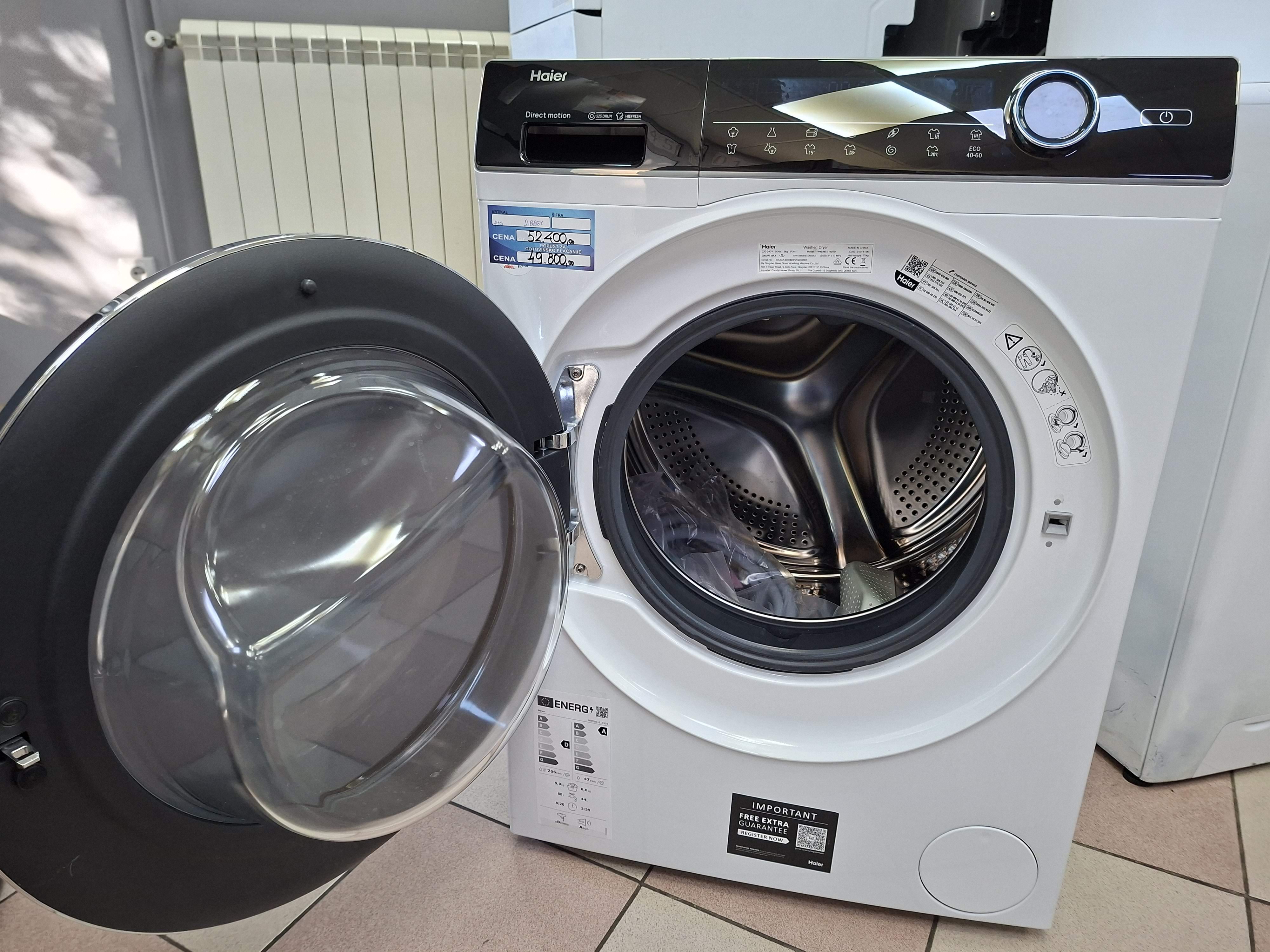 Mašina za pranje i sušenje veša Haier HWD80-B14979, 8+5 kg