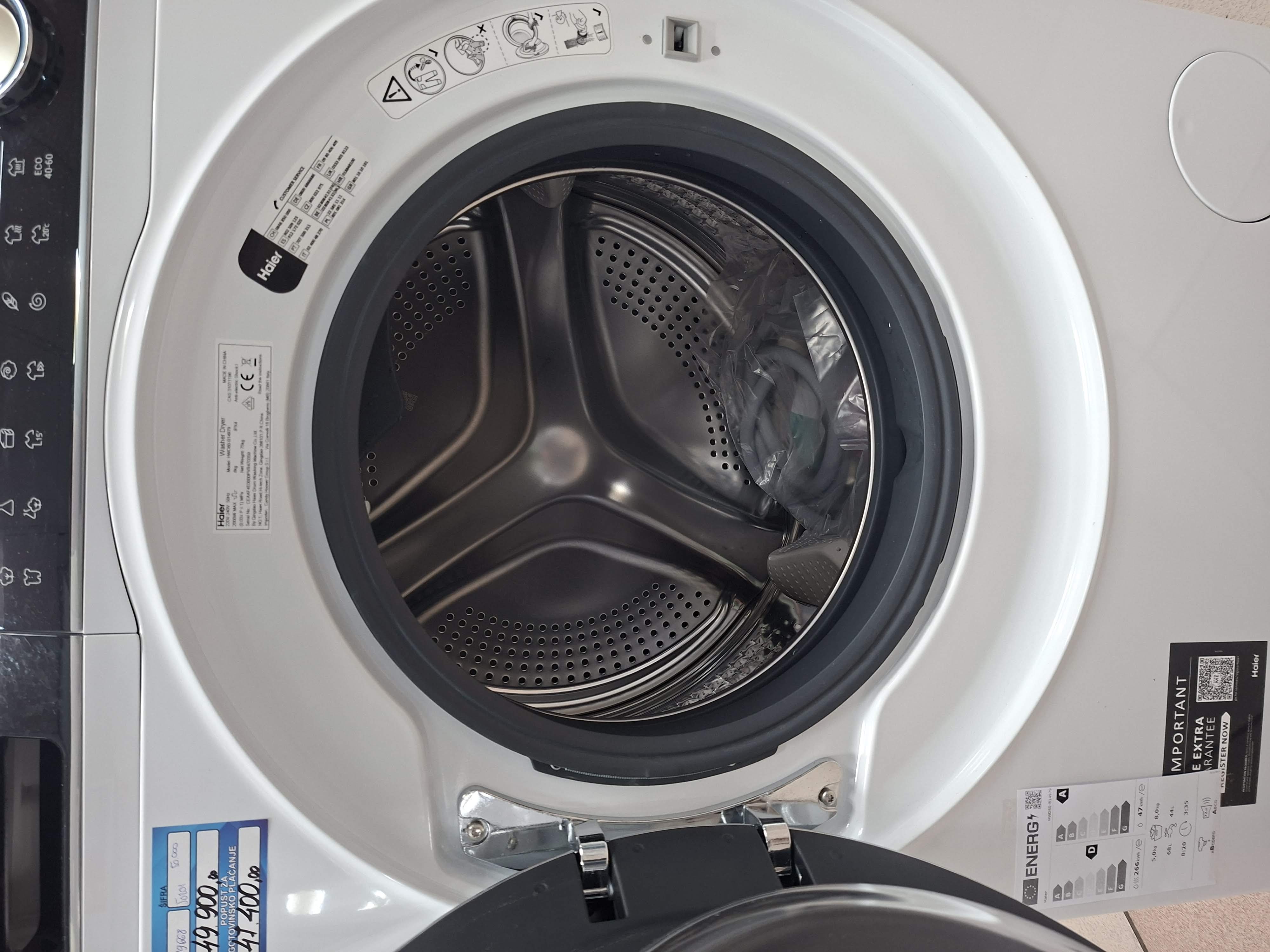 Mašina za pranje i sušenje veša Haier HWD80-B14979, 8+5 kg