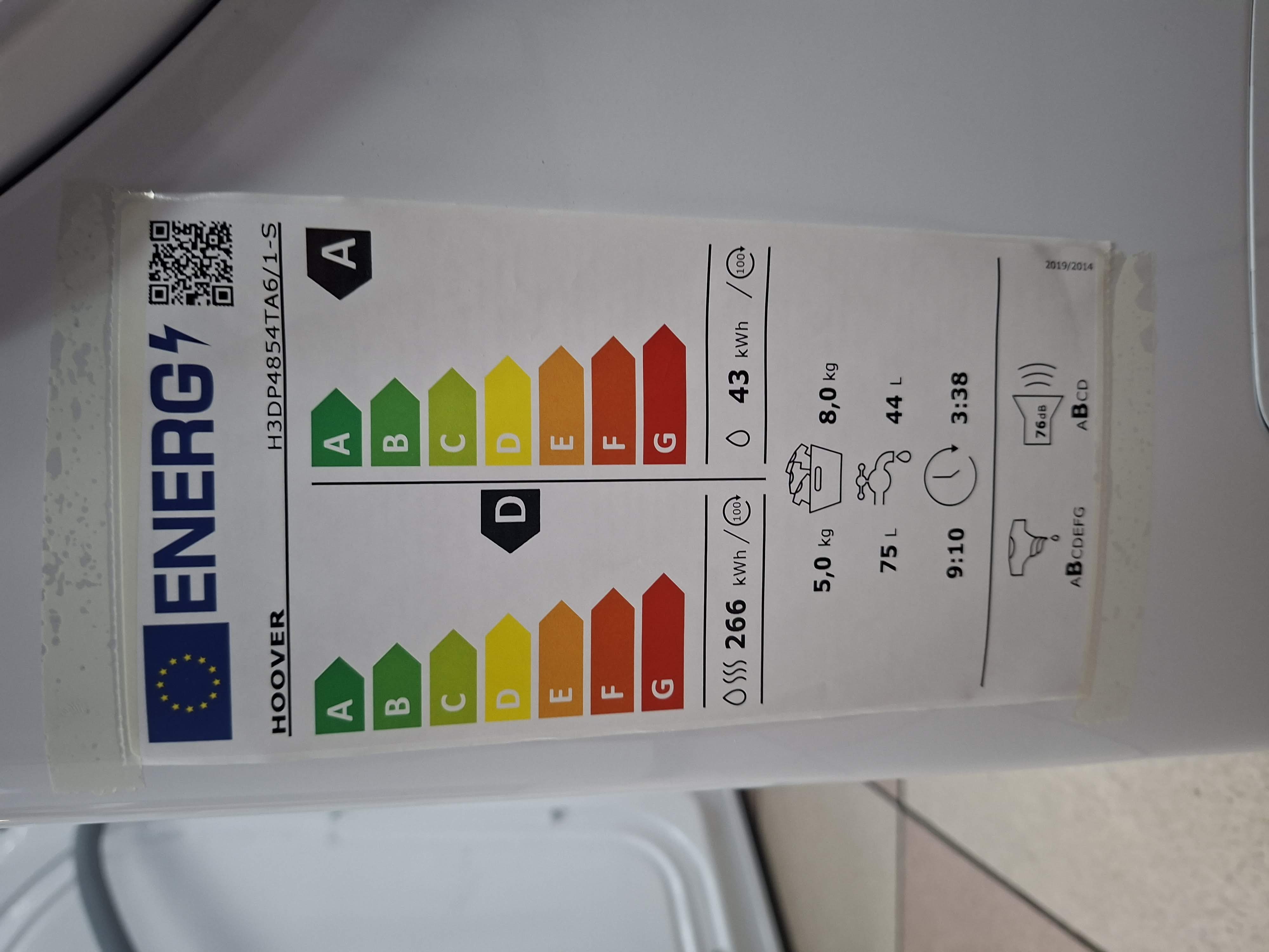 Mašina za pranje i sušenje veša Hoover H3DP4854TA6/1-S, 8+5 kg