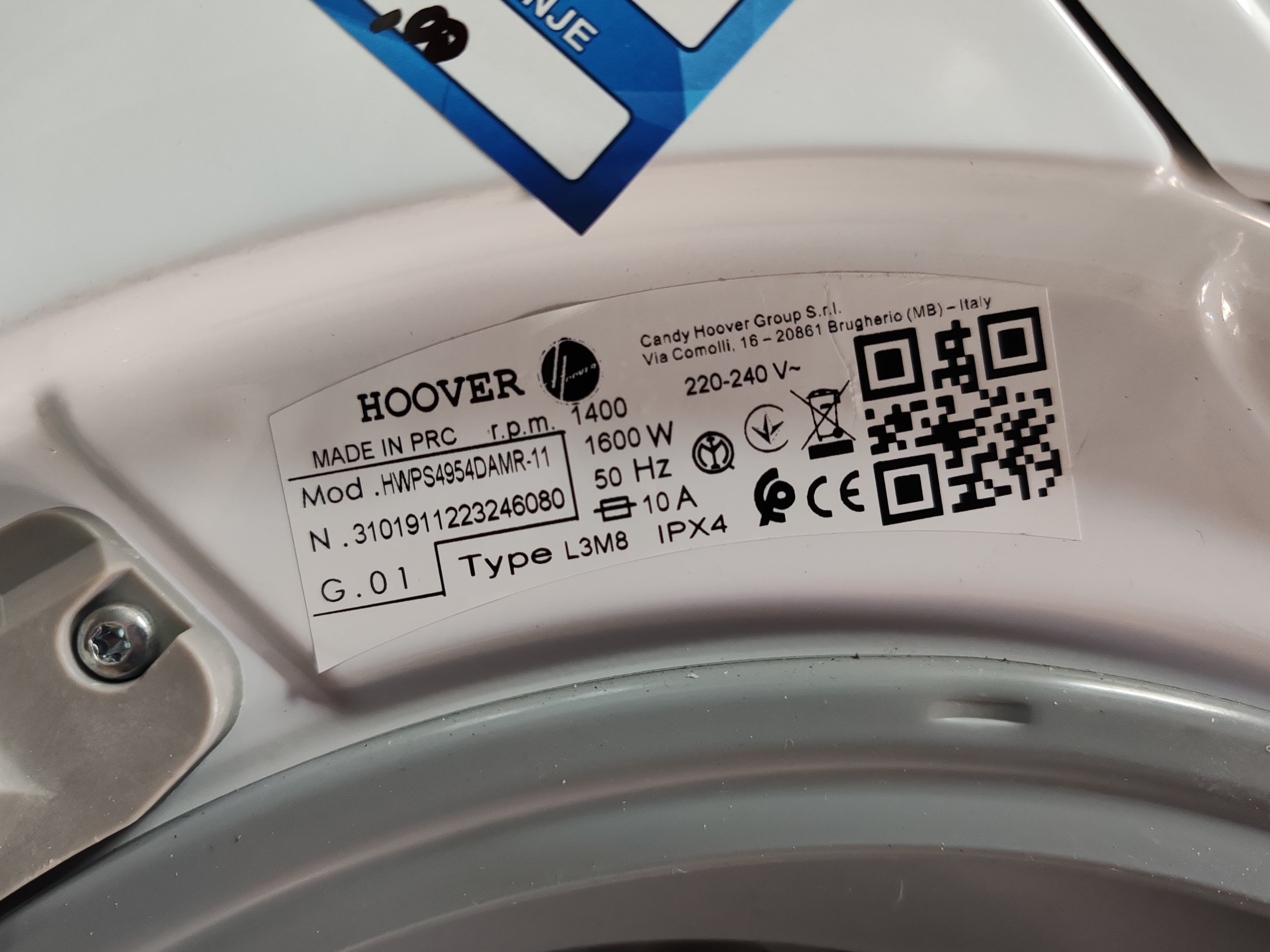 Mašina za pranje i sušenje veša Hoover HWPS4954DAMR-11, 9+5